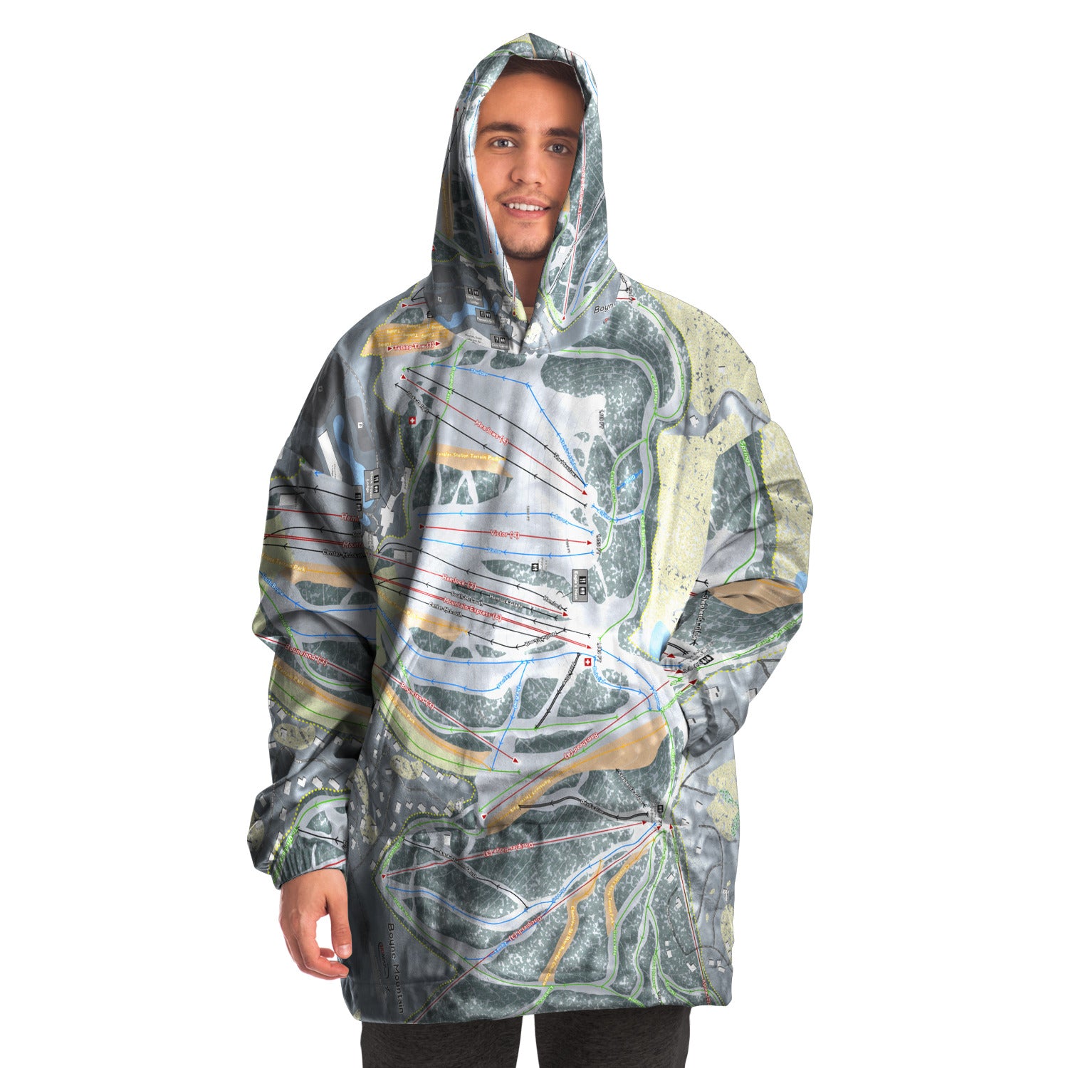 Boyne Mountain, Michigan Ski Trail Map Snug Hoodie