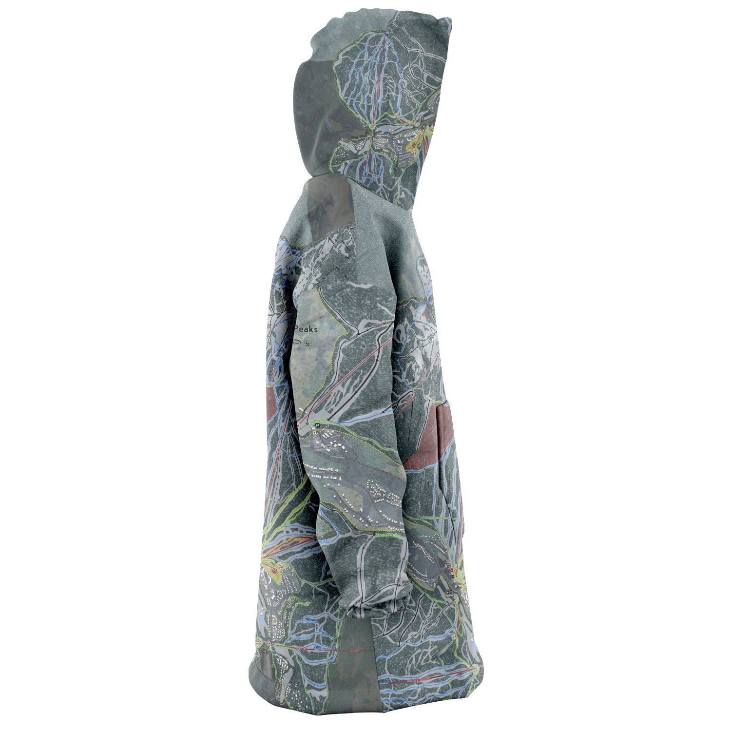 Sun Peaks, British Columbia Ski Trail Map Snug Hoodie