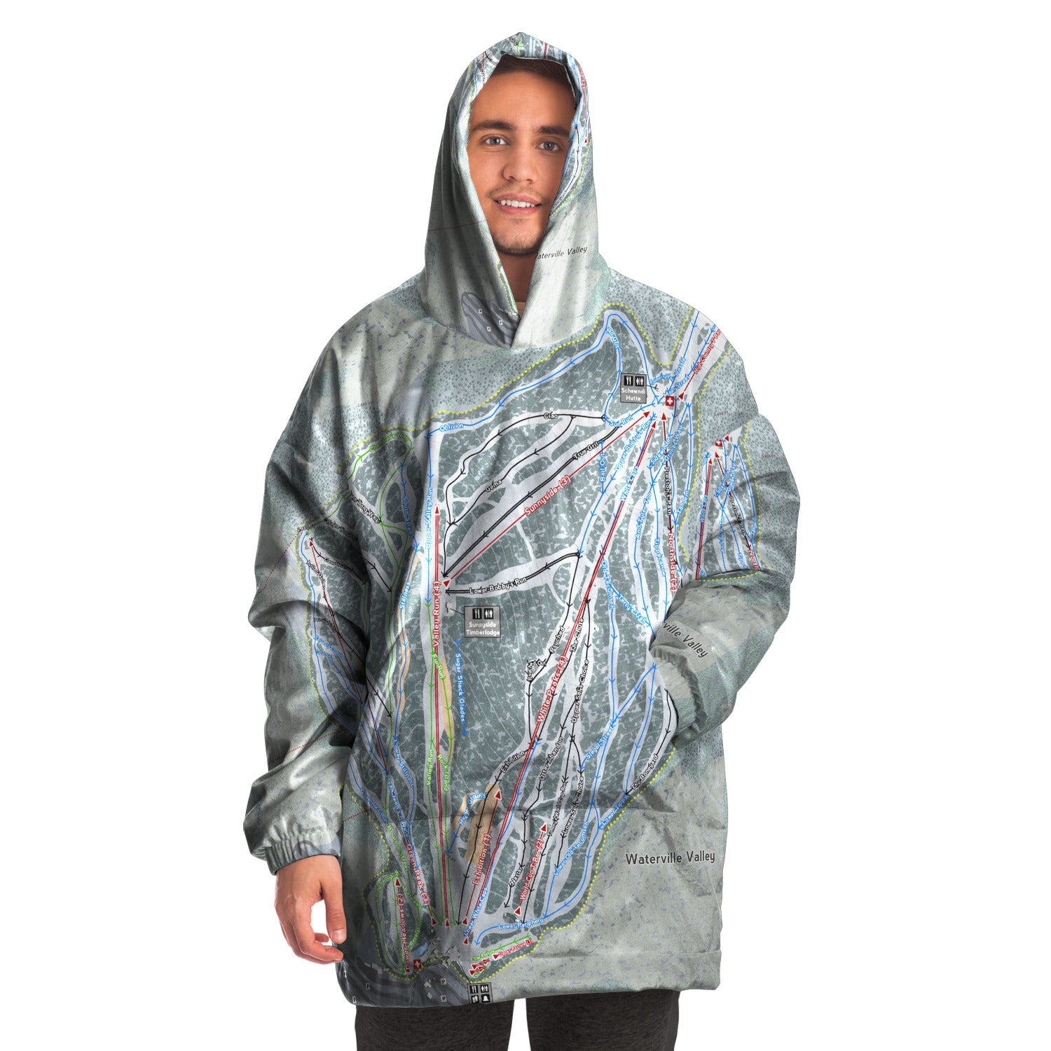 Waterville Valley, New Hampshire Ski Trail Map - Snug Hoodie