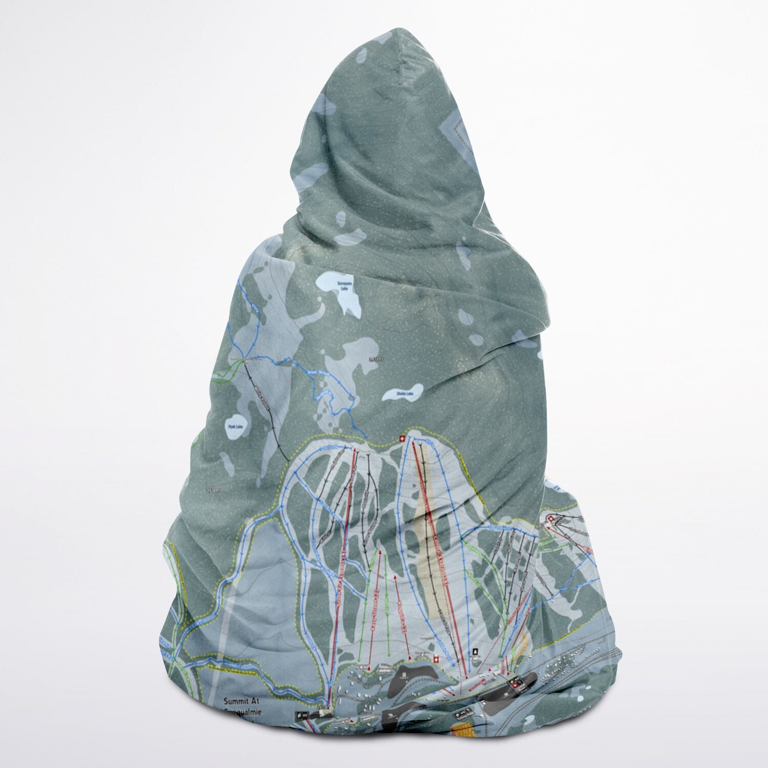 Summit At Snoqualmie, Washington Ski Trail Map - Youth Hooded Blanket