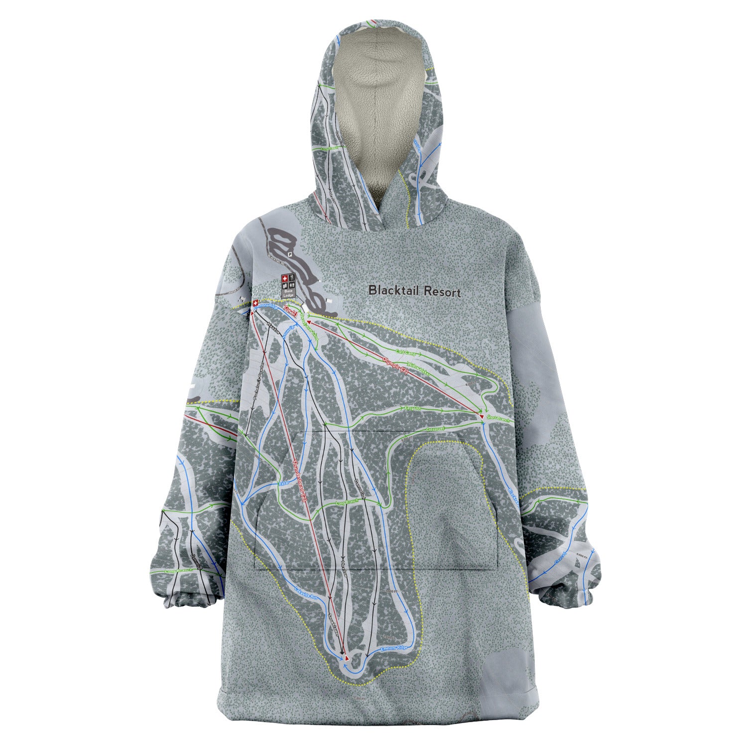 Blacktail, Montana Ski Trail Map - Snug Hoodie