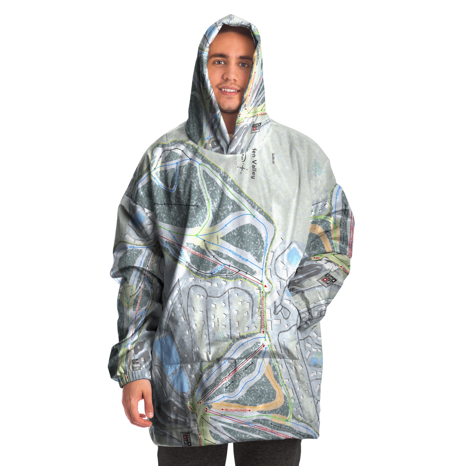 Hidden Valley, Missouri Ski Trail Map Snug Hoodie