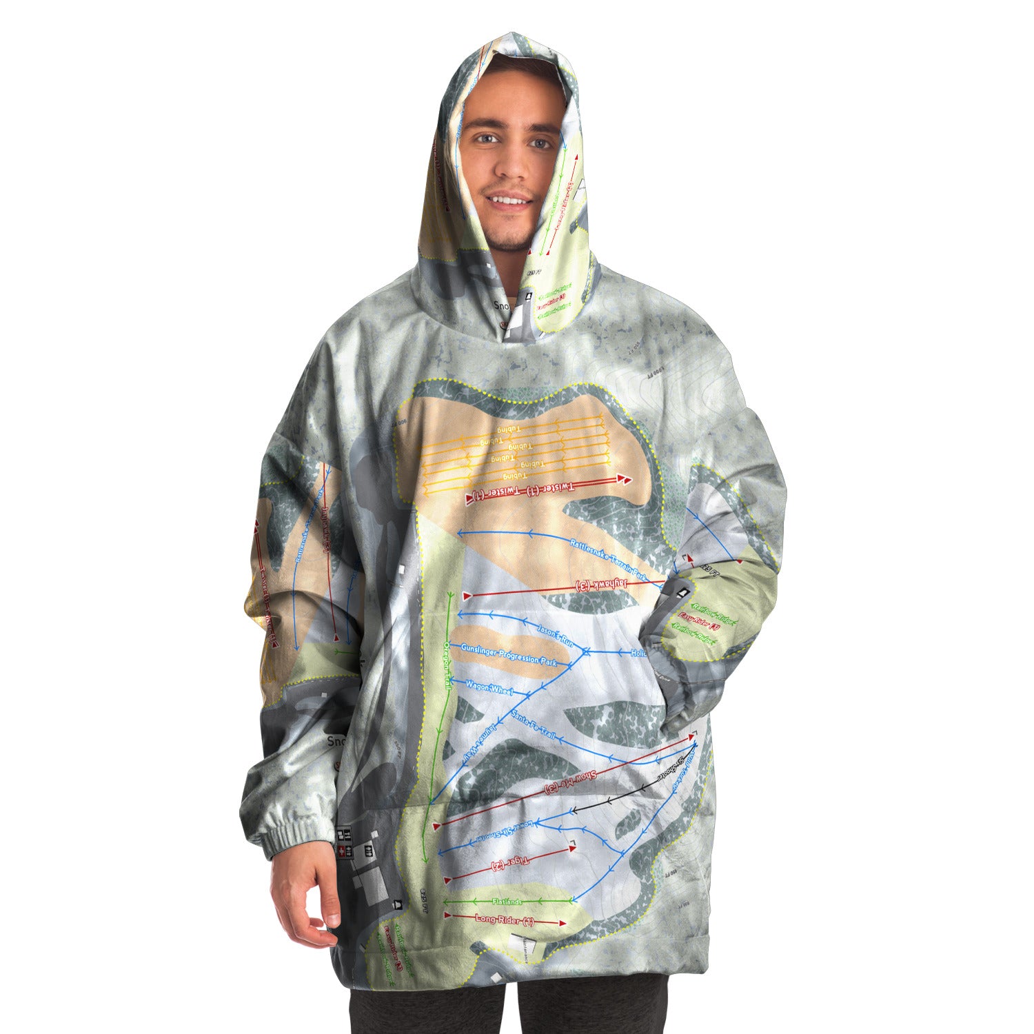 Snow Creek, Missouri Ski Trail Map Snug Hoodie