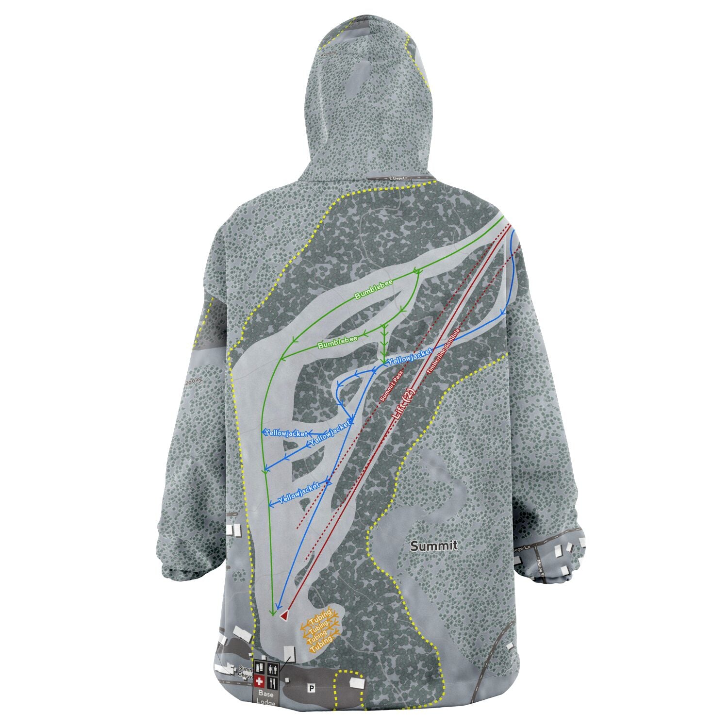 Summit, Oregon Ski Trail Map Snug Hoodie