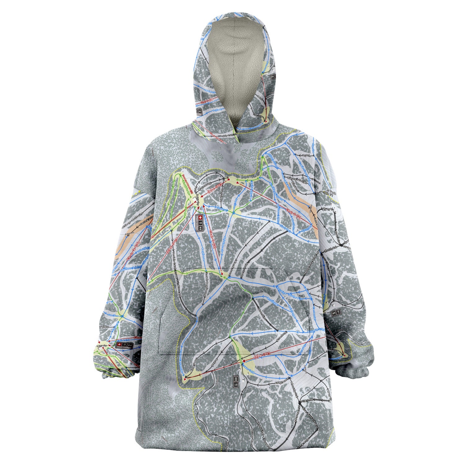 Silver Mountain, Idaho Ski Trail Map - Snug Hoodie