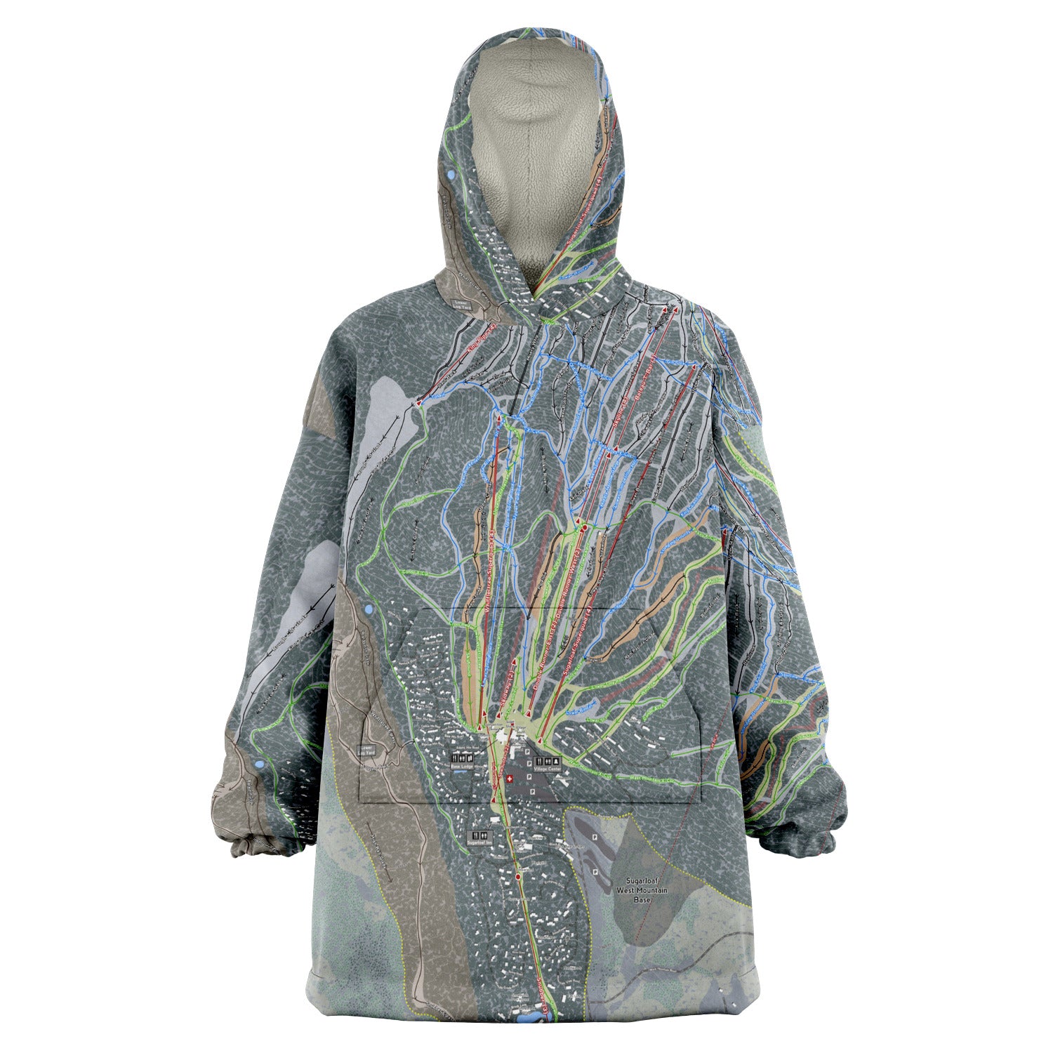 Sugarloaf, Maine Ski Trail Map - Snug Hoodie