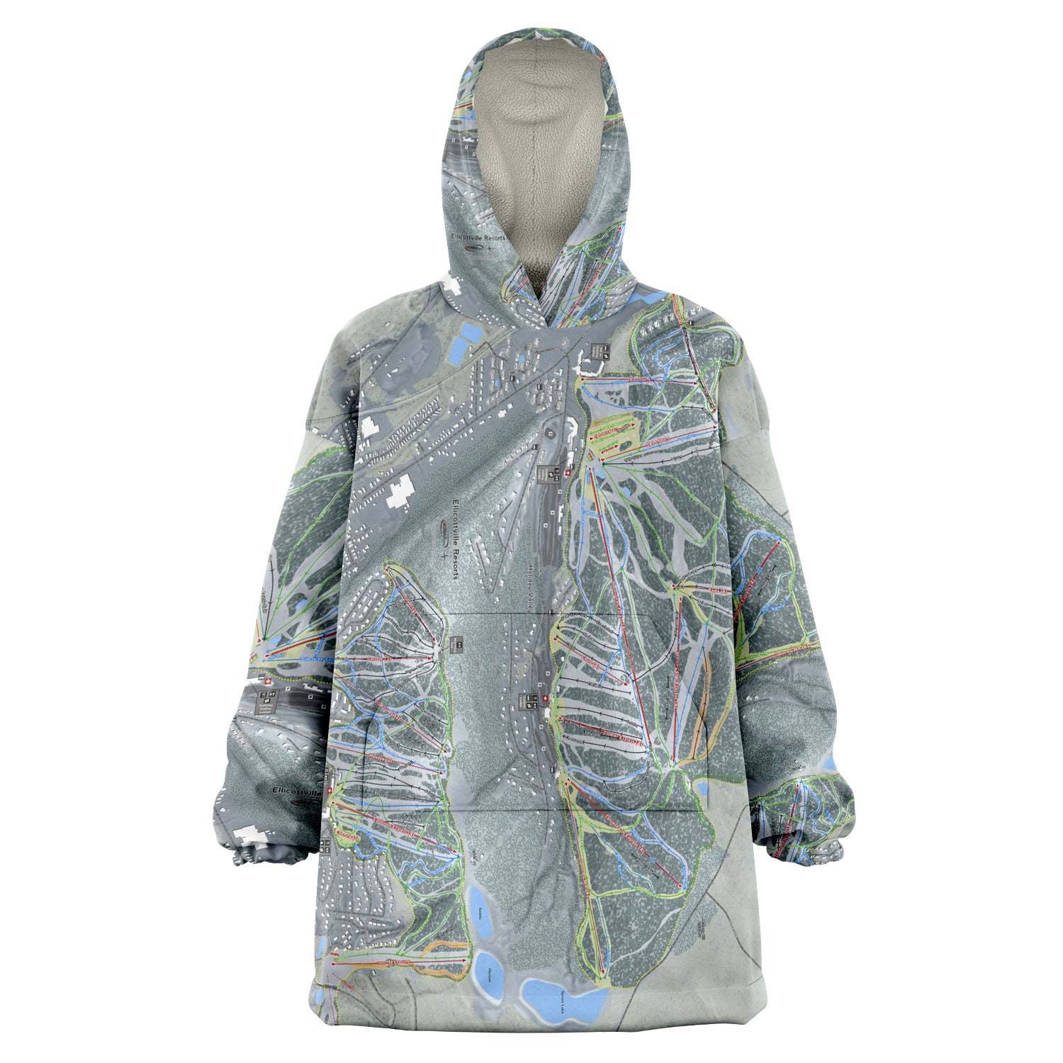 Holiday Valley Combo, New York Ski Trail Map - Snug Hoodie