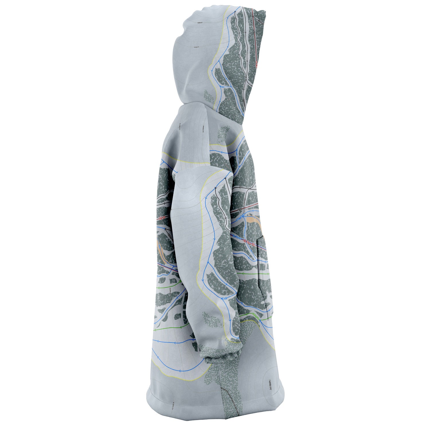 Pomerelle, Idaho Ski Trail Map Snug Hoodie