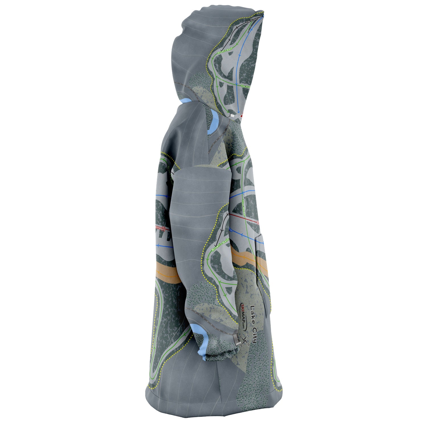 Lake City, Colorado Ski Trail Map - Snug Hoodie