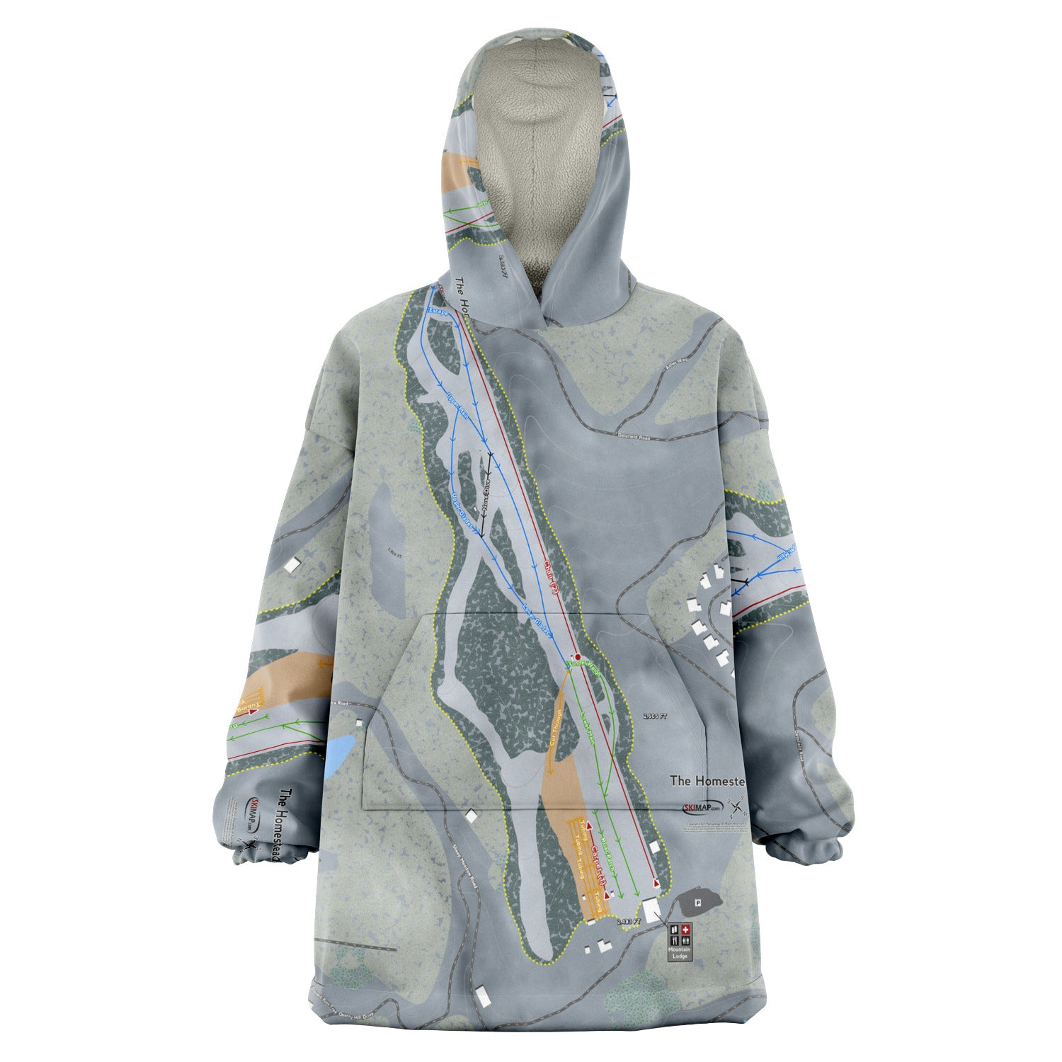 The Homestead, Virginia Ski Trail Map - Snug Hoodie