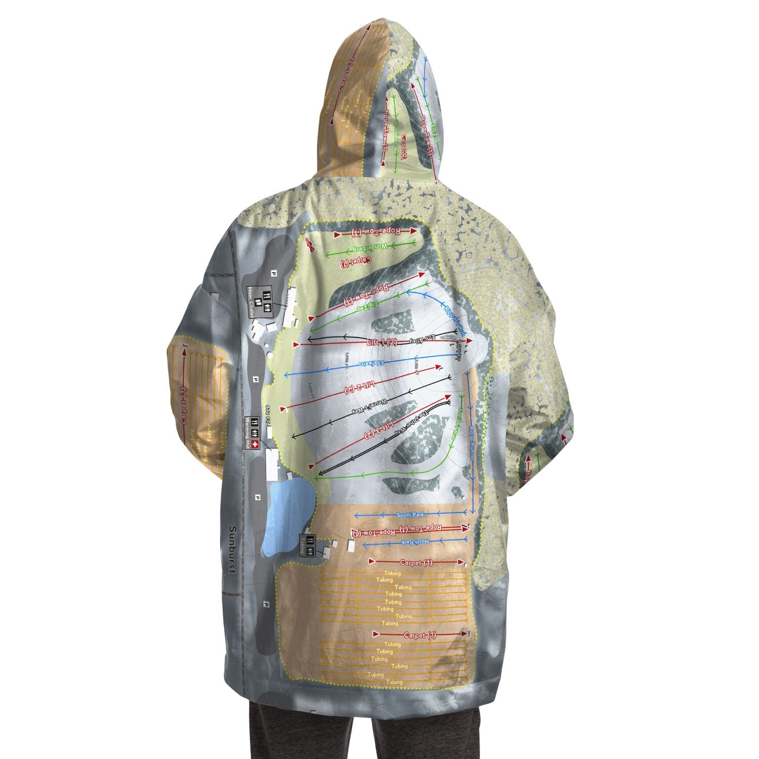 Sunburst, Wisconsin Ski Trail Map - Snug Hoodie