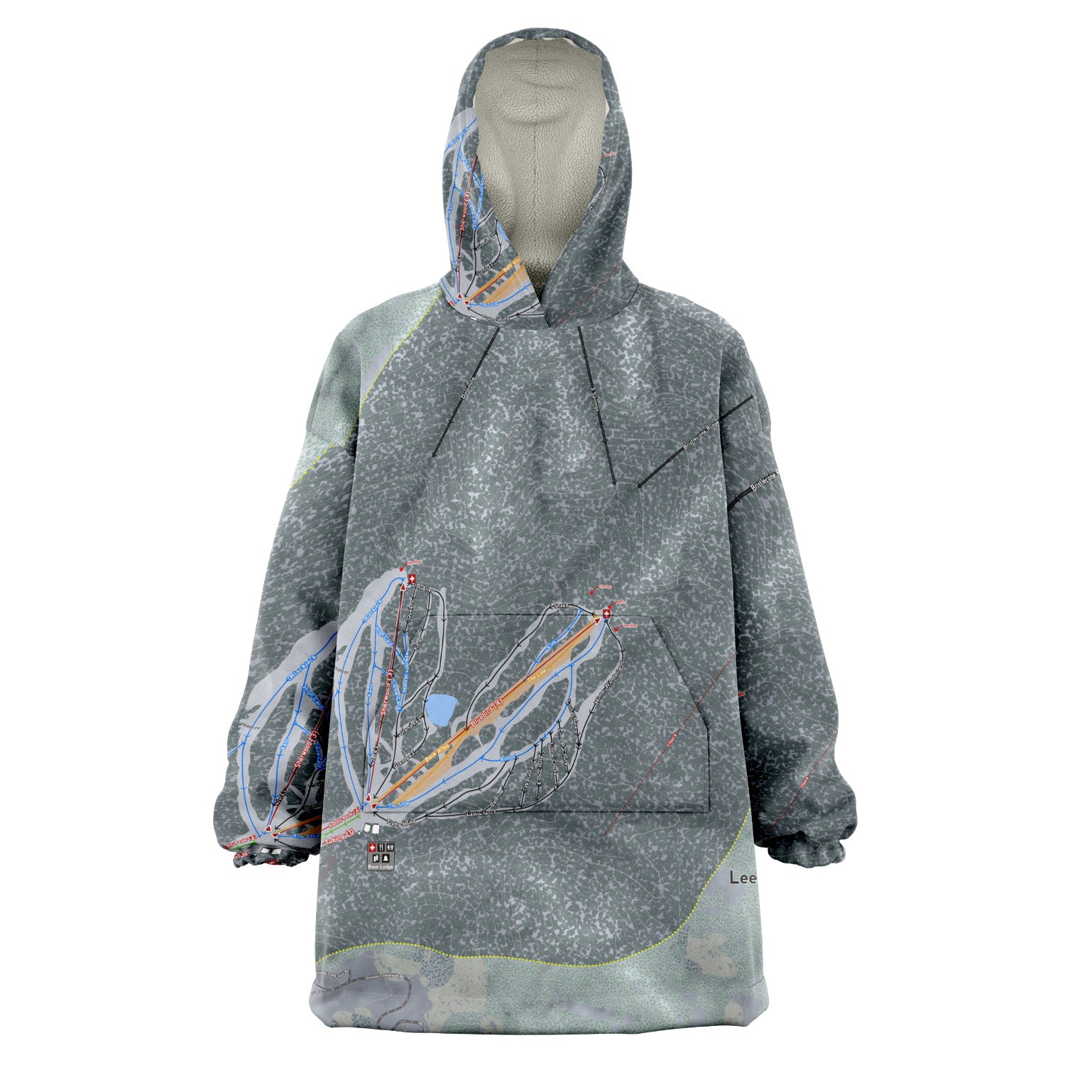 Lee Canyon, Nevada Ski Trail Map - Snug Hoodie