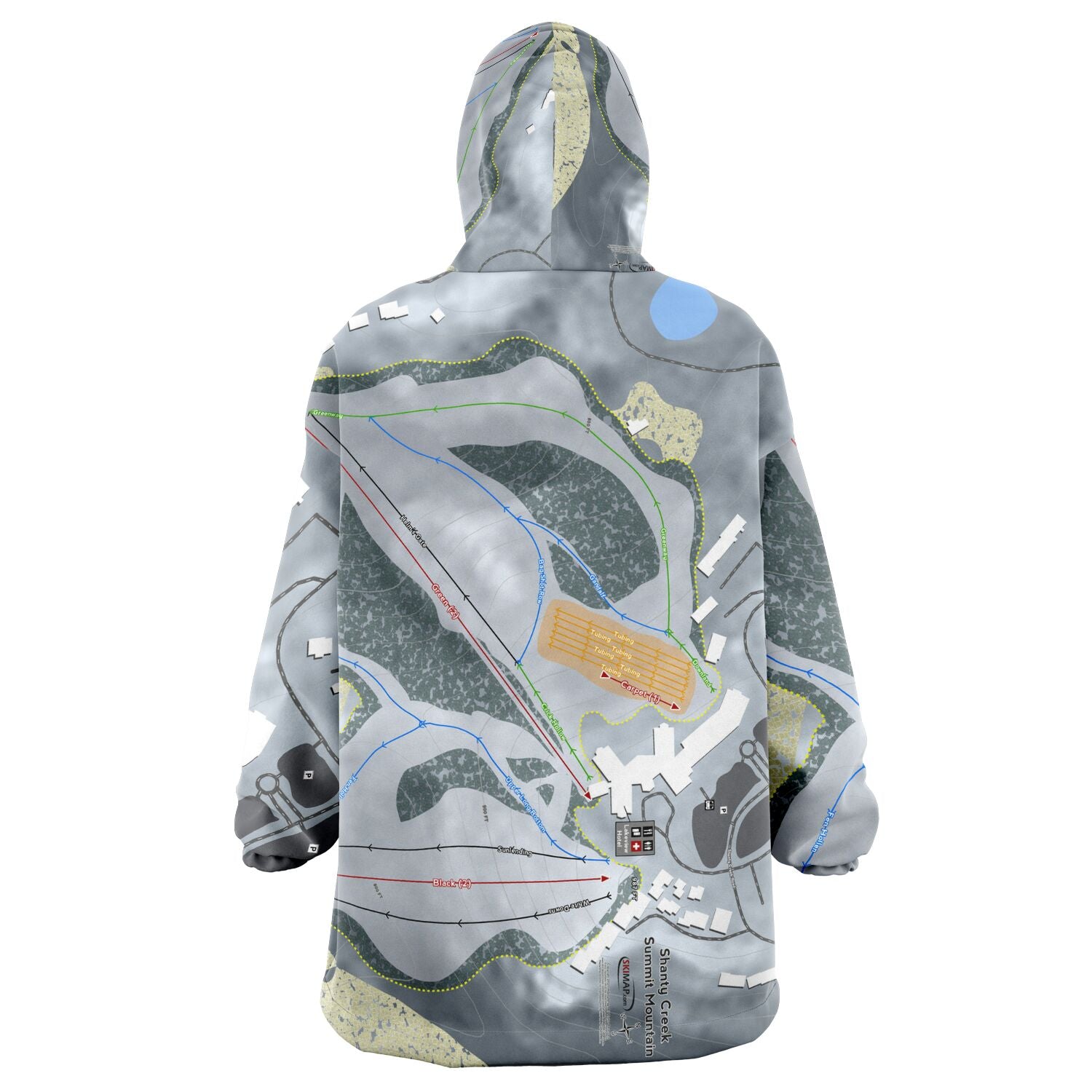 Shanty Creek Summit Mountain, Michigan Ski Trail Map Snug Hoodie