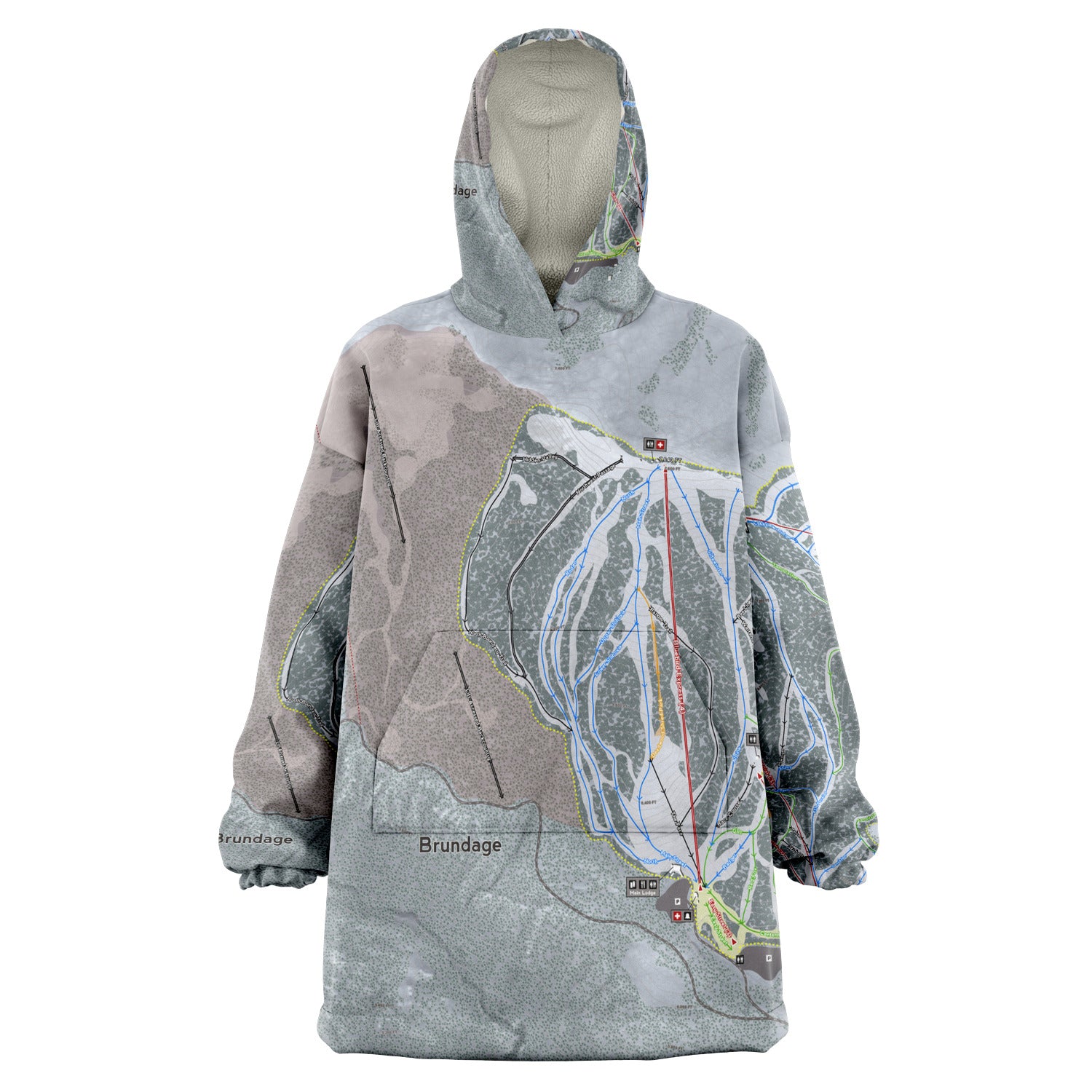 Brundage, Idaho Ski Trail Map - Snug Hoodie