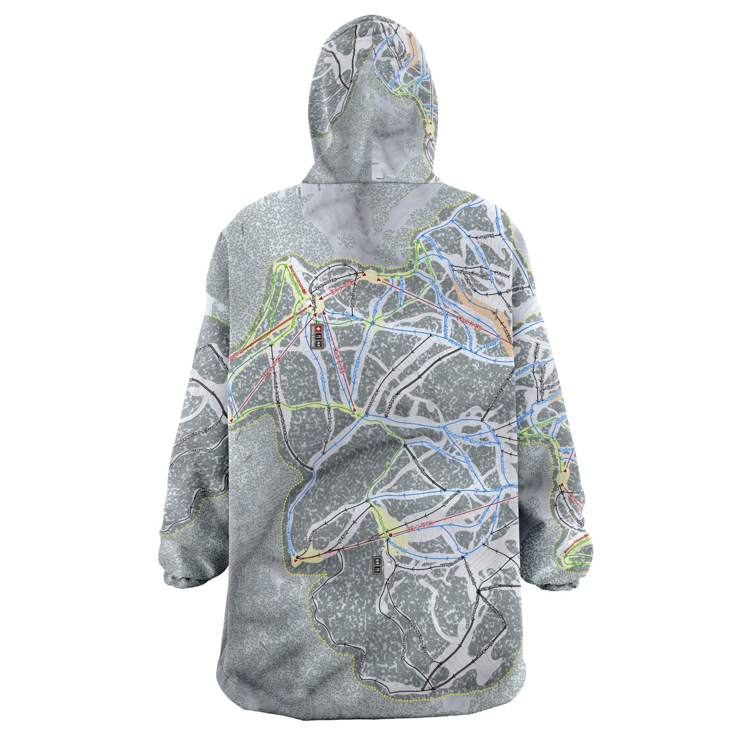 Silver Mountain, Idaho Ski Trail Map - Snug Hoodie