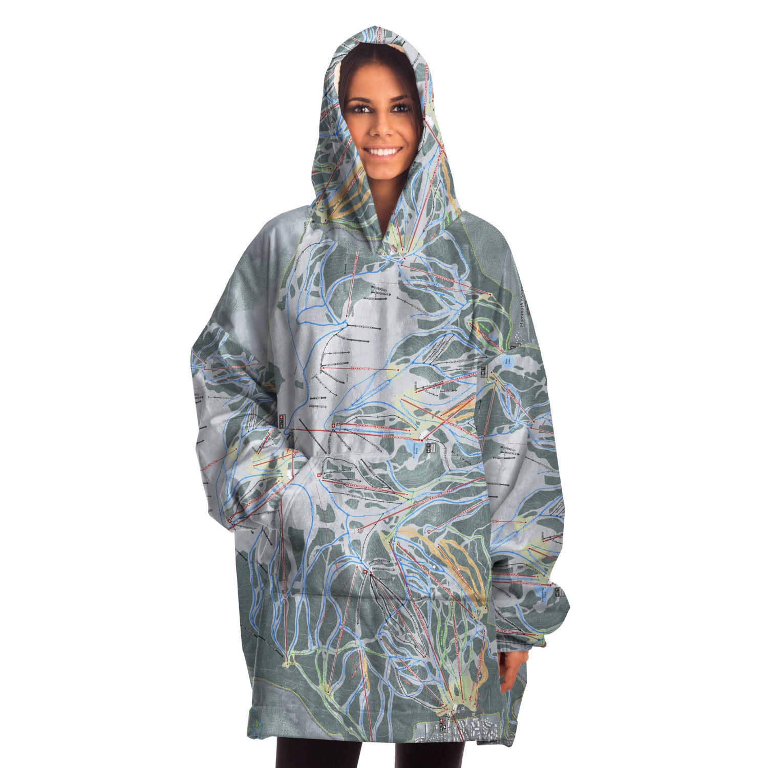 Mammoth Mountain, California Map Print Snug Hoodie