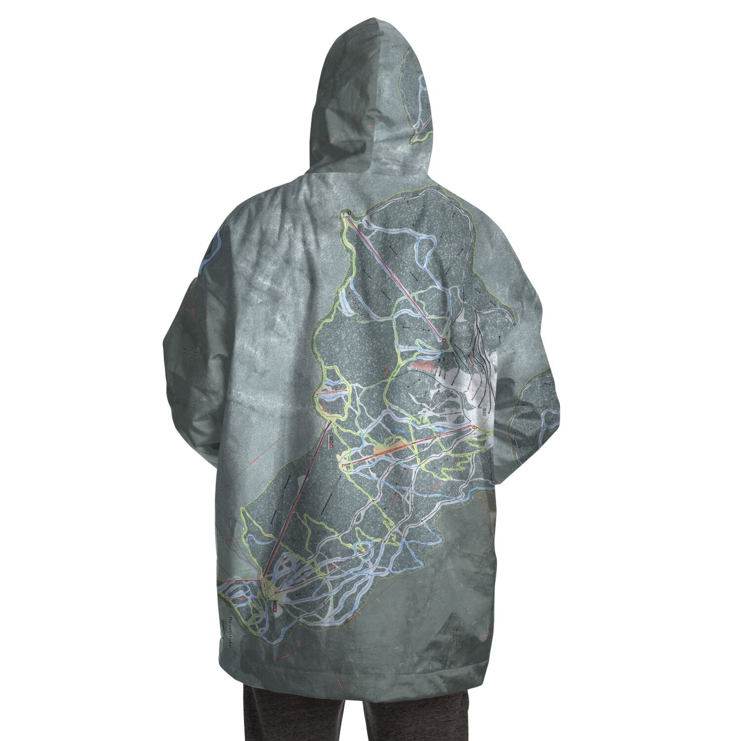 Revelstoke, British Columbia Ski Trail Map Snug Hoodie