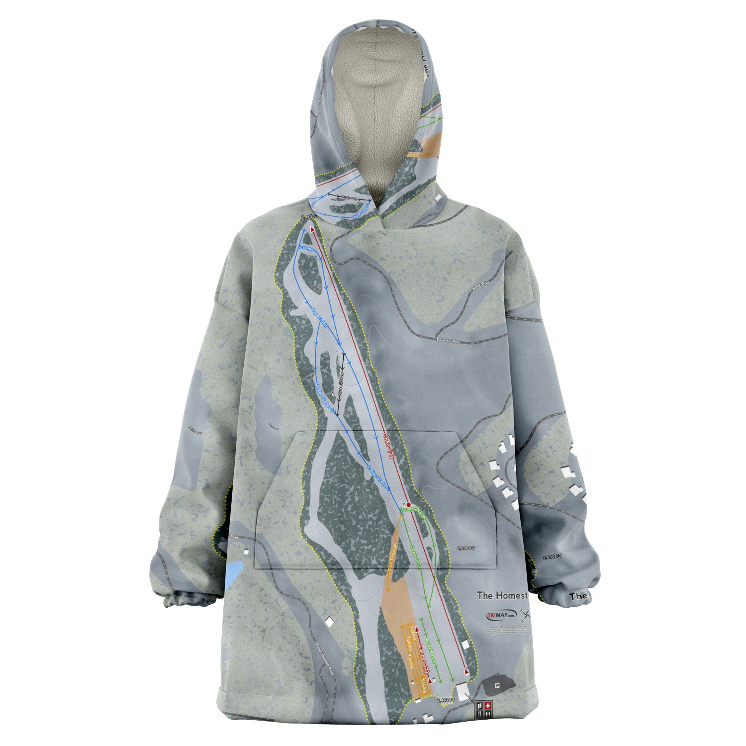 The Homestead, Michigan Ski Trail Map Snug Hoodie