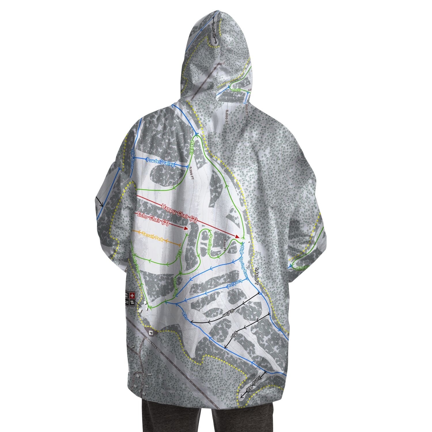 Spout Springs, Oregon Ski Trail Map Snug Hoodie