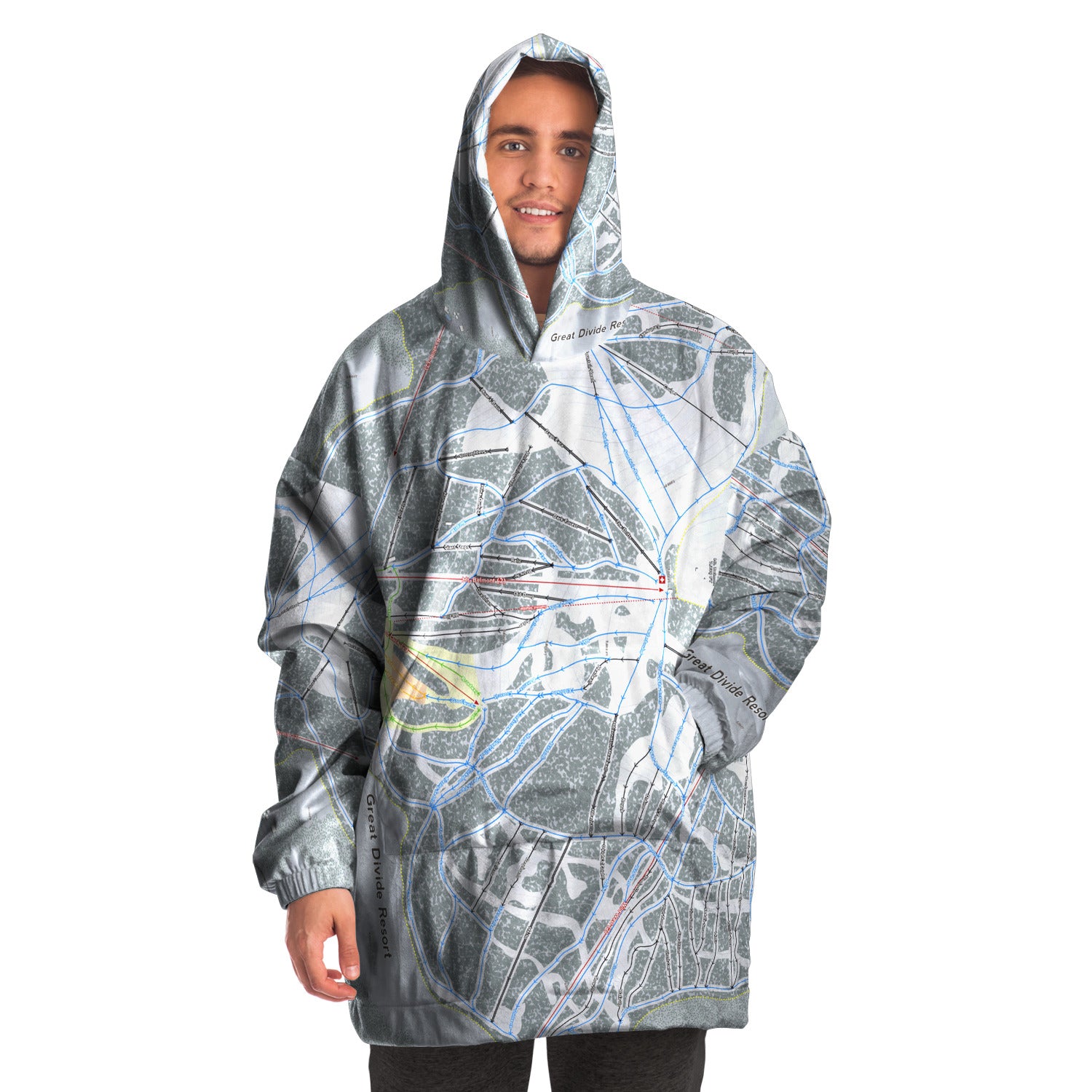 Great Divide, Montana Ski Trail Map - Snug Hoodie