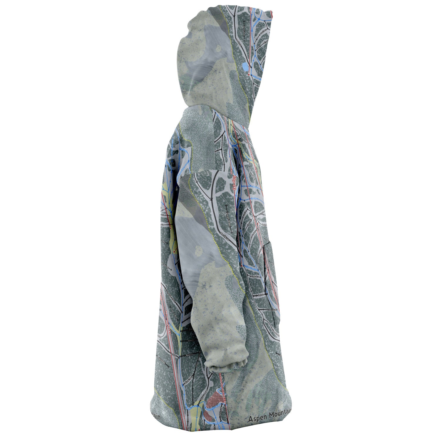 Aspen Mountain, Colorado Ski Trail Map Snug Hoodie