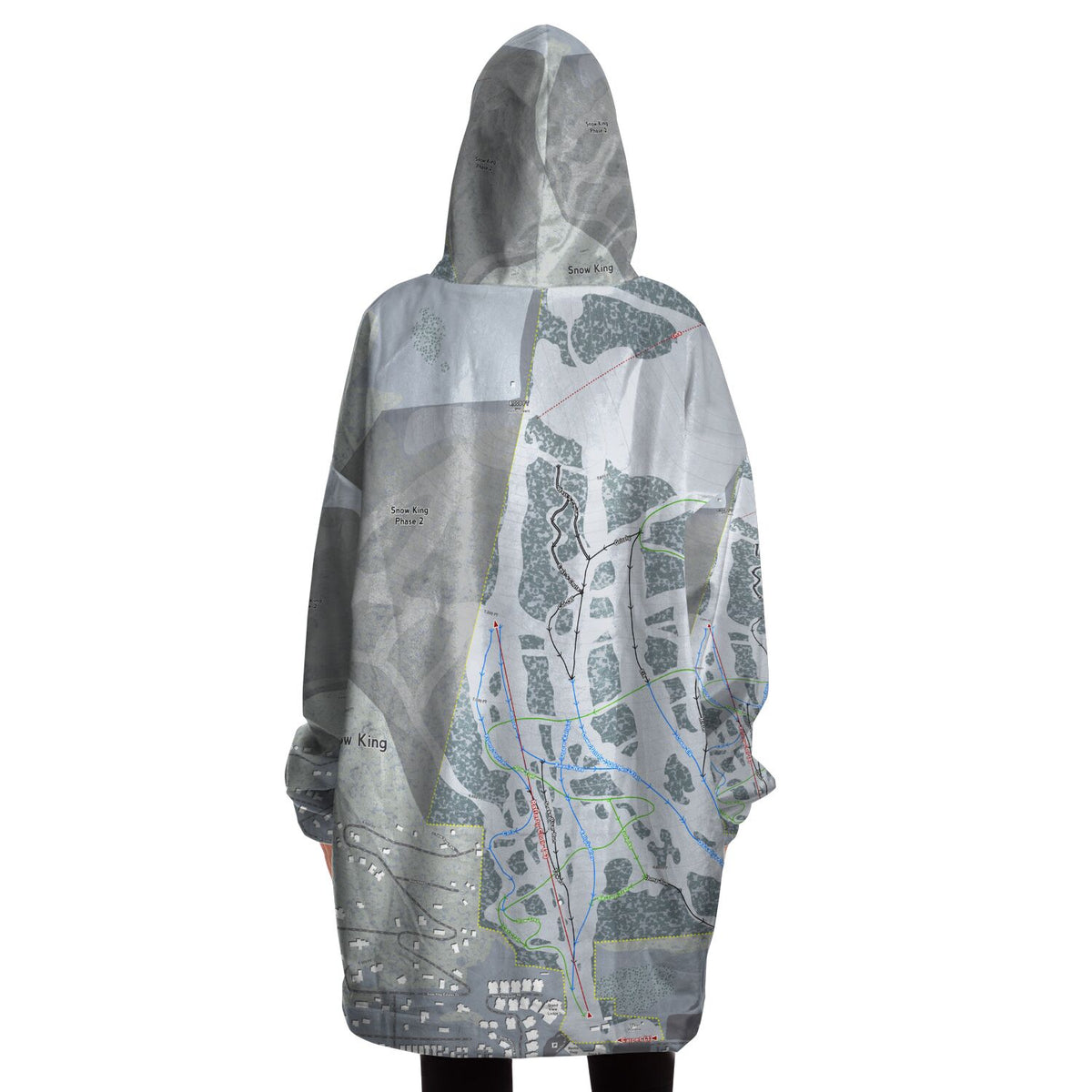 Snow King, Wyoming Ski Trail Map Snug Hoodie