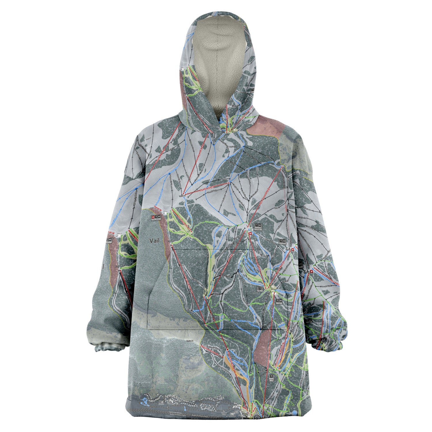 Vail, Colorado Ski Trail Map - Snug Hoodie