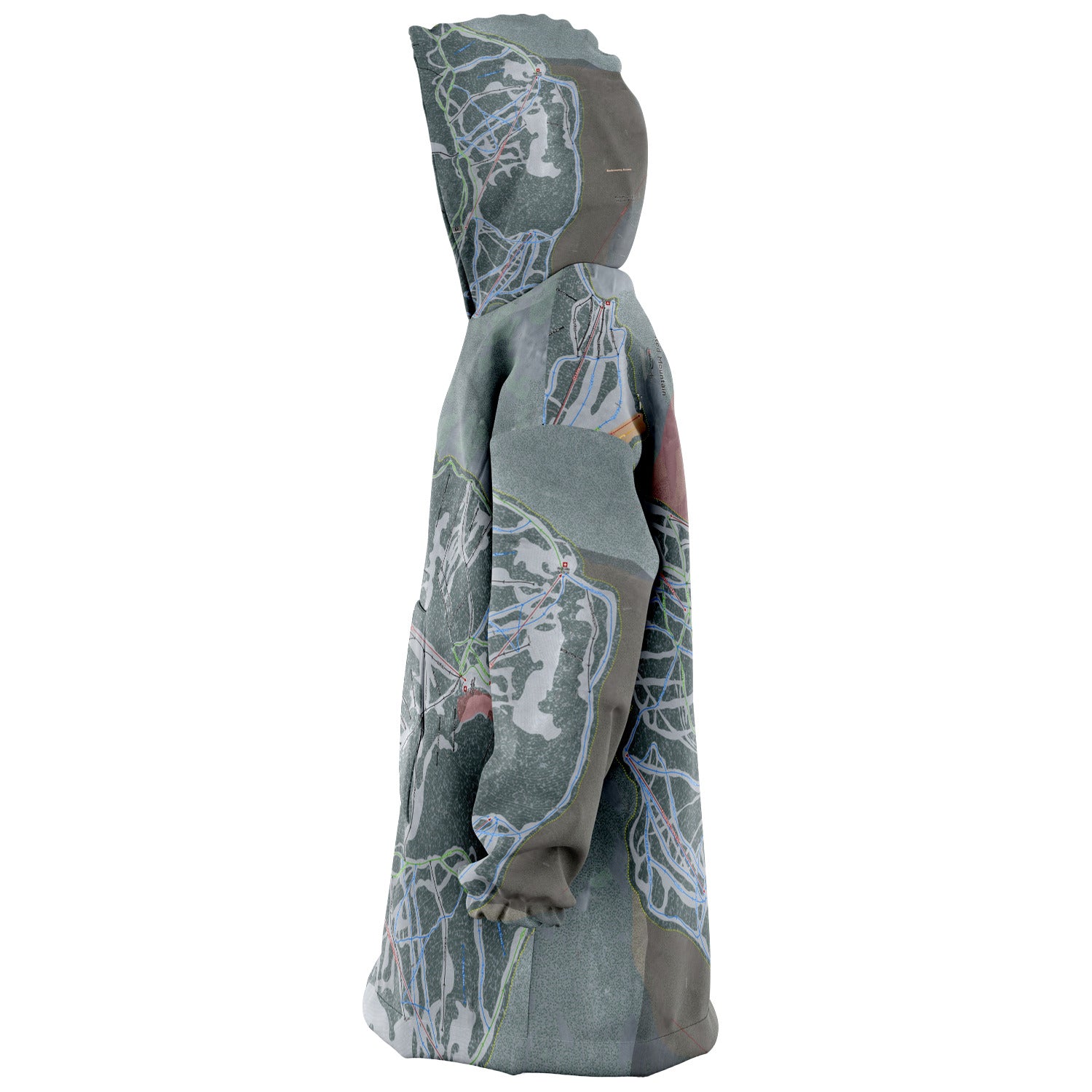 Red Mountain, British Columbia Ski Trail Map Snug Hoodie