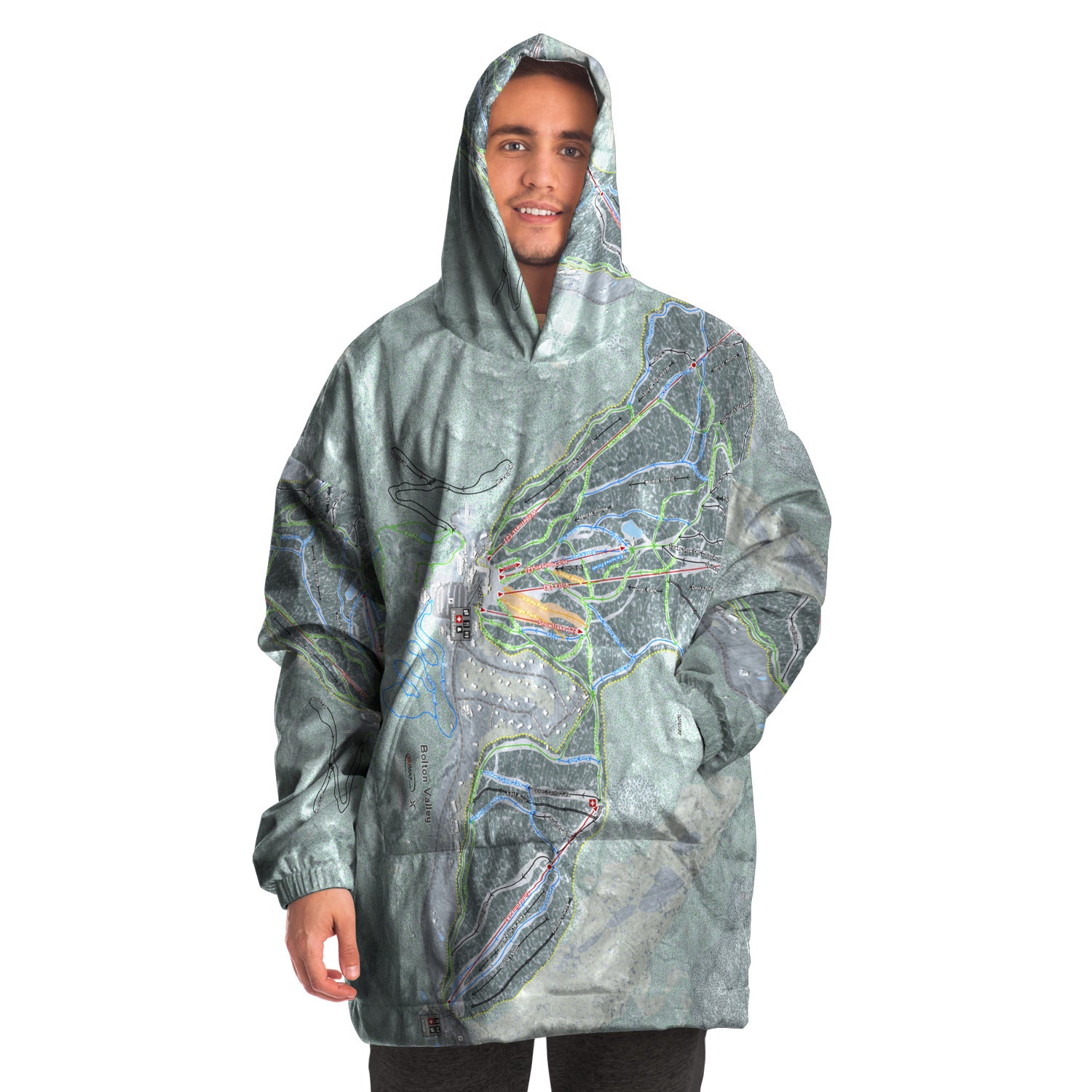 Bolton Valley, Vermont Ski Trail Map - Snug Hoodie