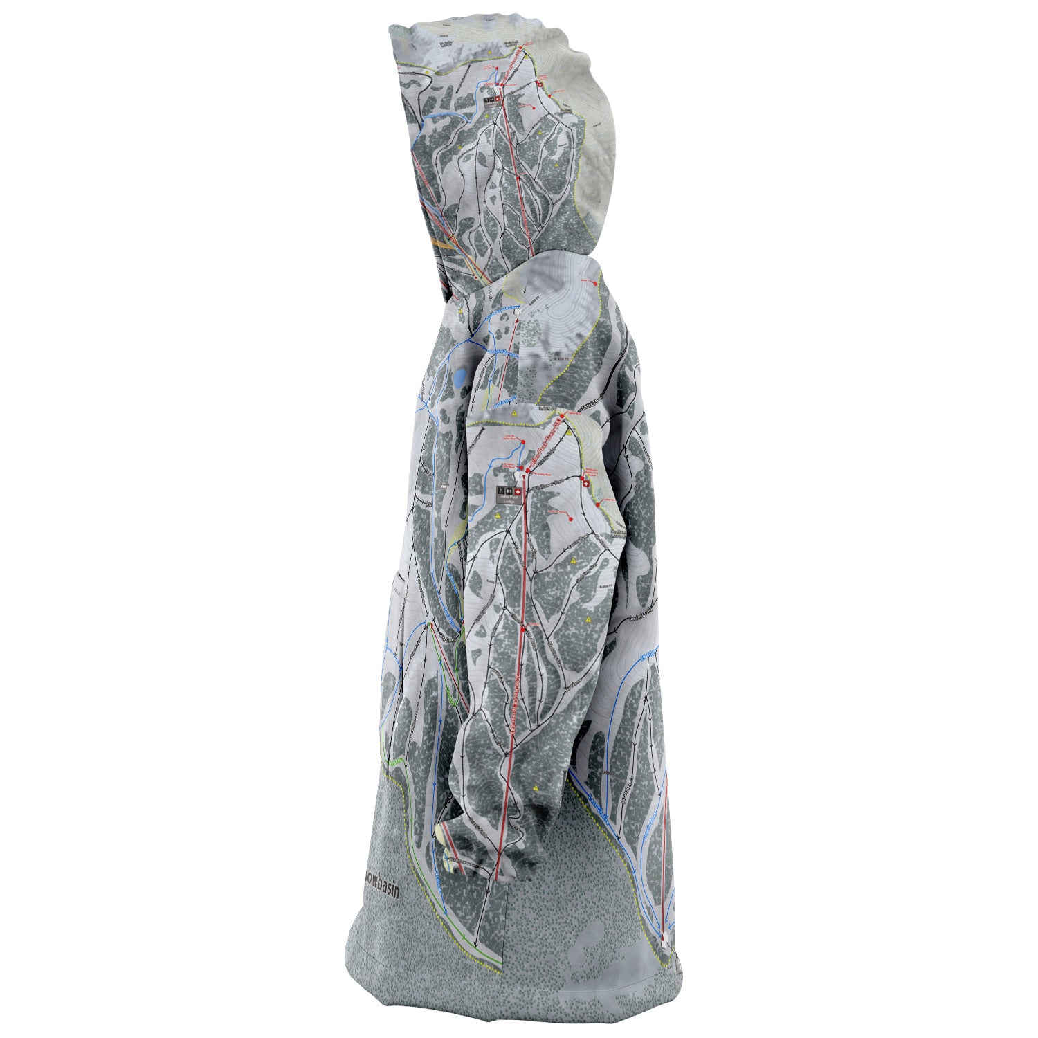 Snowbasin, Utah Ski Trail Map - Snug Hoodie