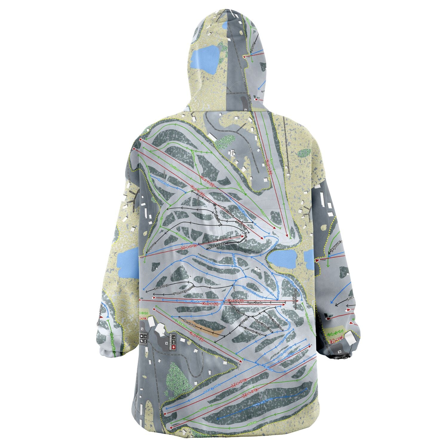 Big Powderhorn, Michigan Ski Trail Map Snug Hoodie