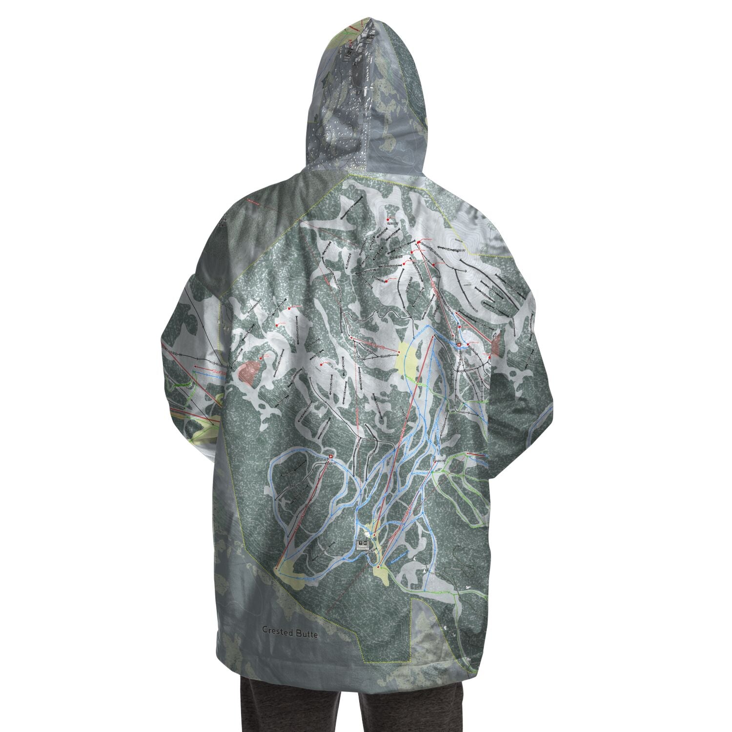 Crested Butte, Colorado Ski Trail Map - Snug Hoodie