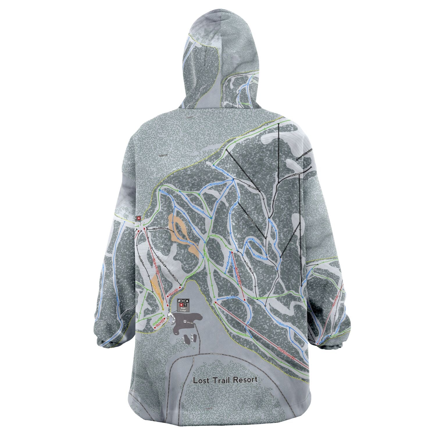 Lost Trail, Montana Ski Trail Map - Snug Hoodie