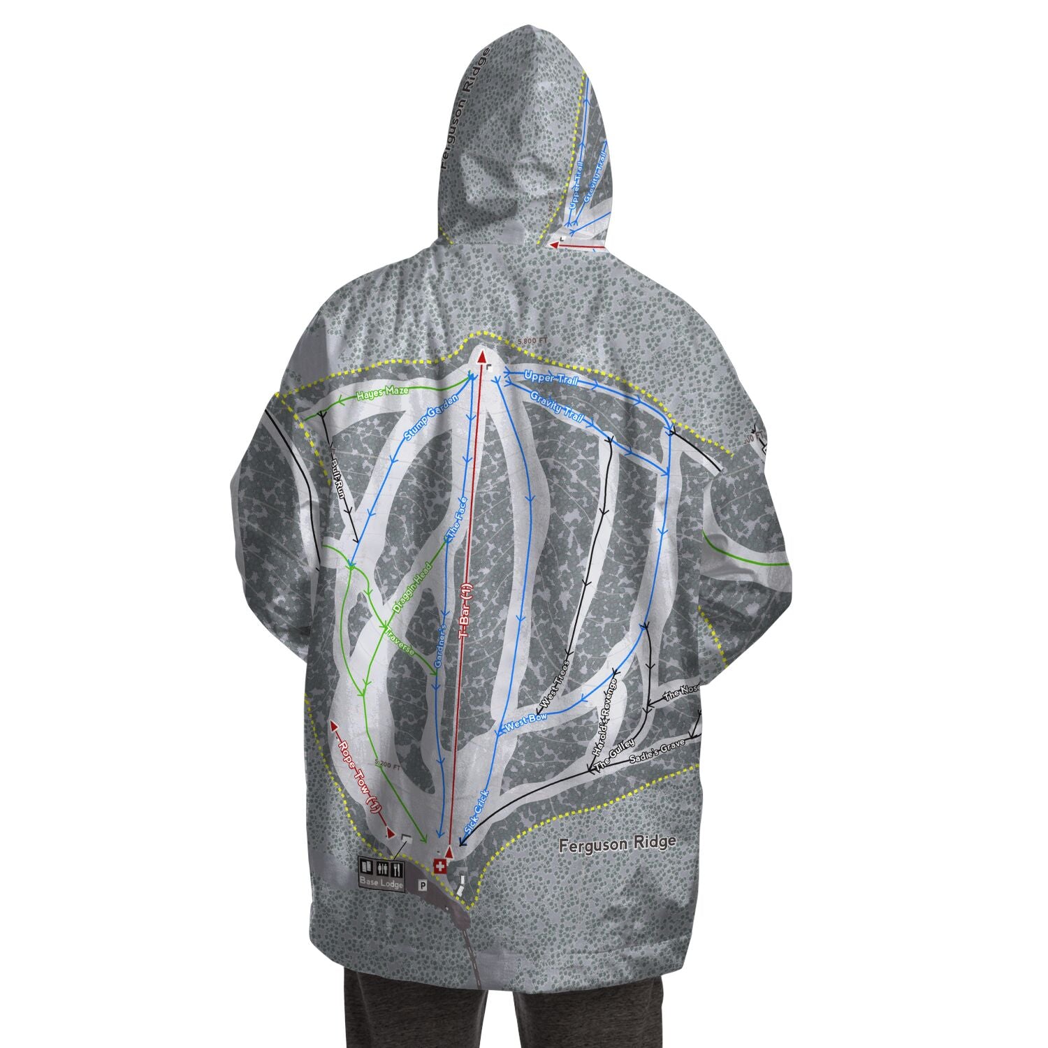 Ferguson Ridge, Oregon Ski Trail Map - Snug Hoodie