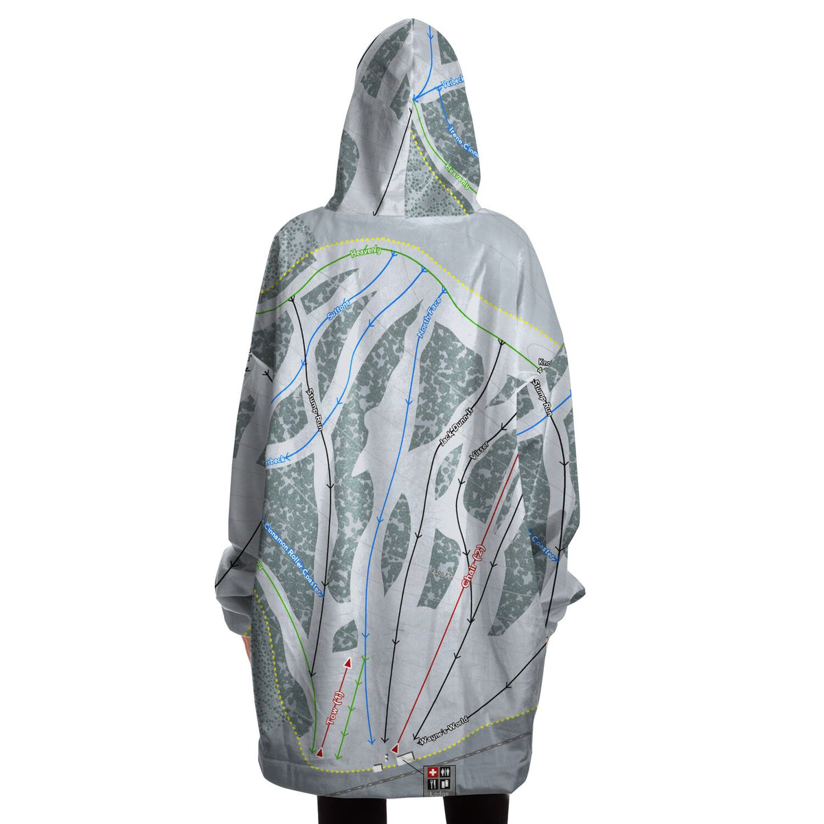 SITZMARK, WASHINGTON SKI TRAIL MAP Snug Hoodie