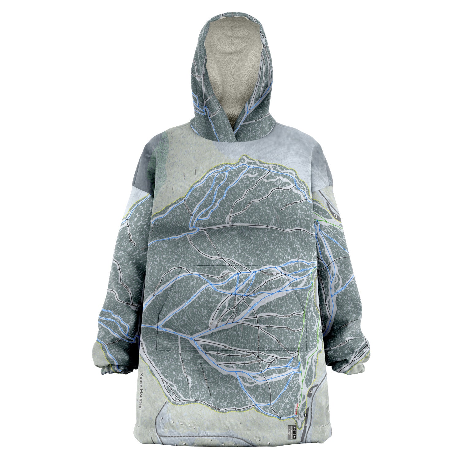 Moose Mountain, Alaska Ski Trail Map Snug Hoodie