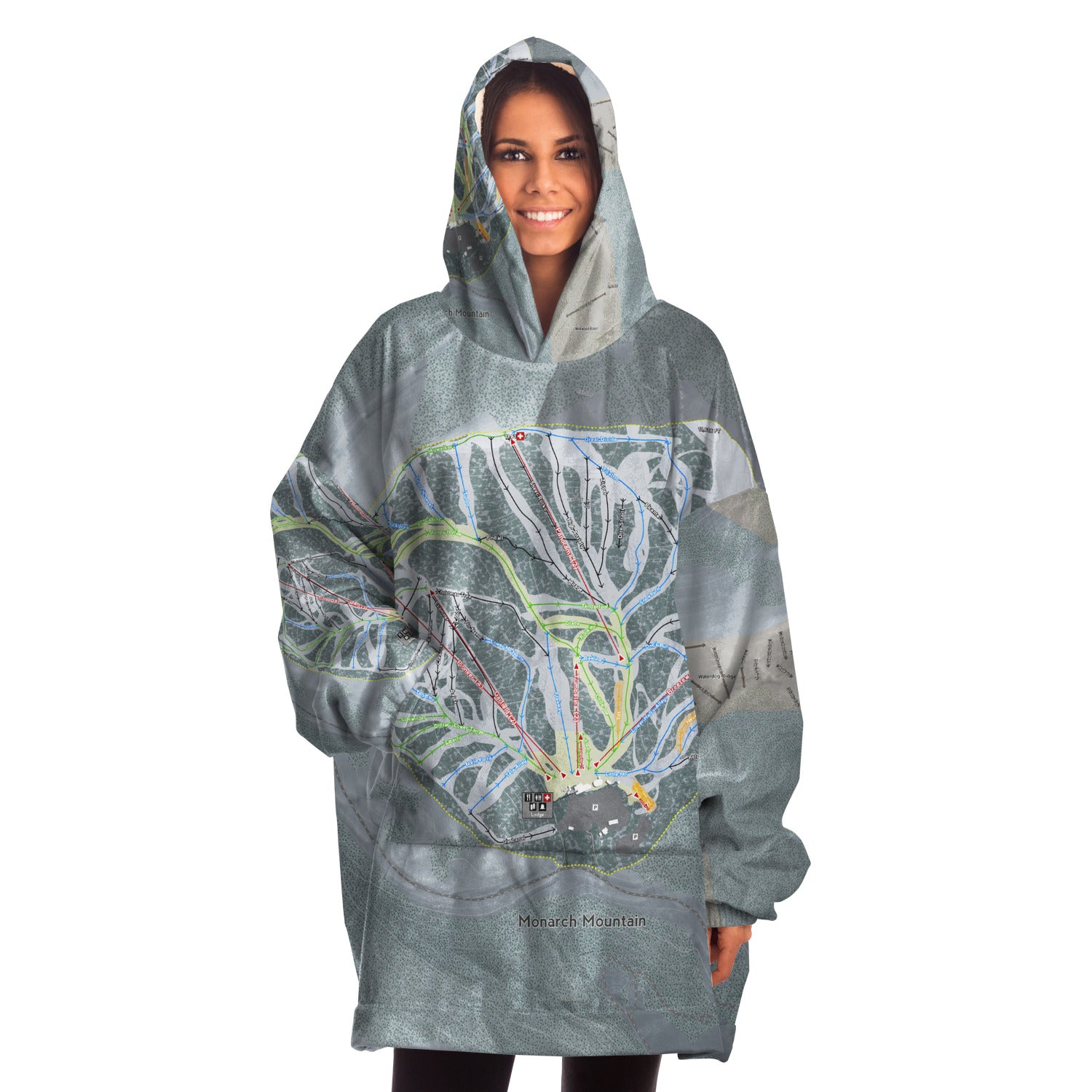 Monarch Mountain, Colorado Ski Trail Map - Snug Hoodie