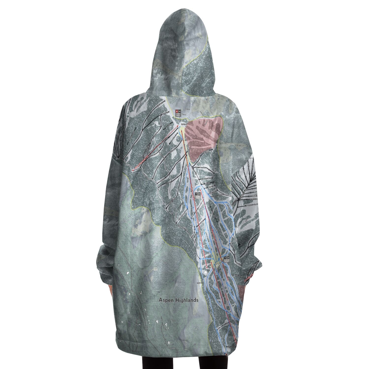 Aspen Highlands, Colorado Ski Trail Map - Snug Hoodie