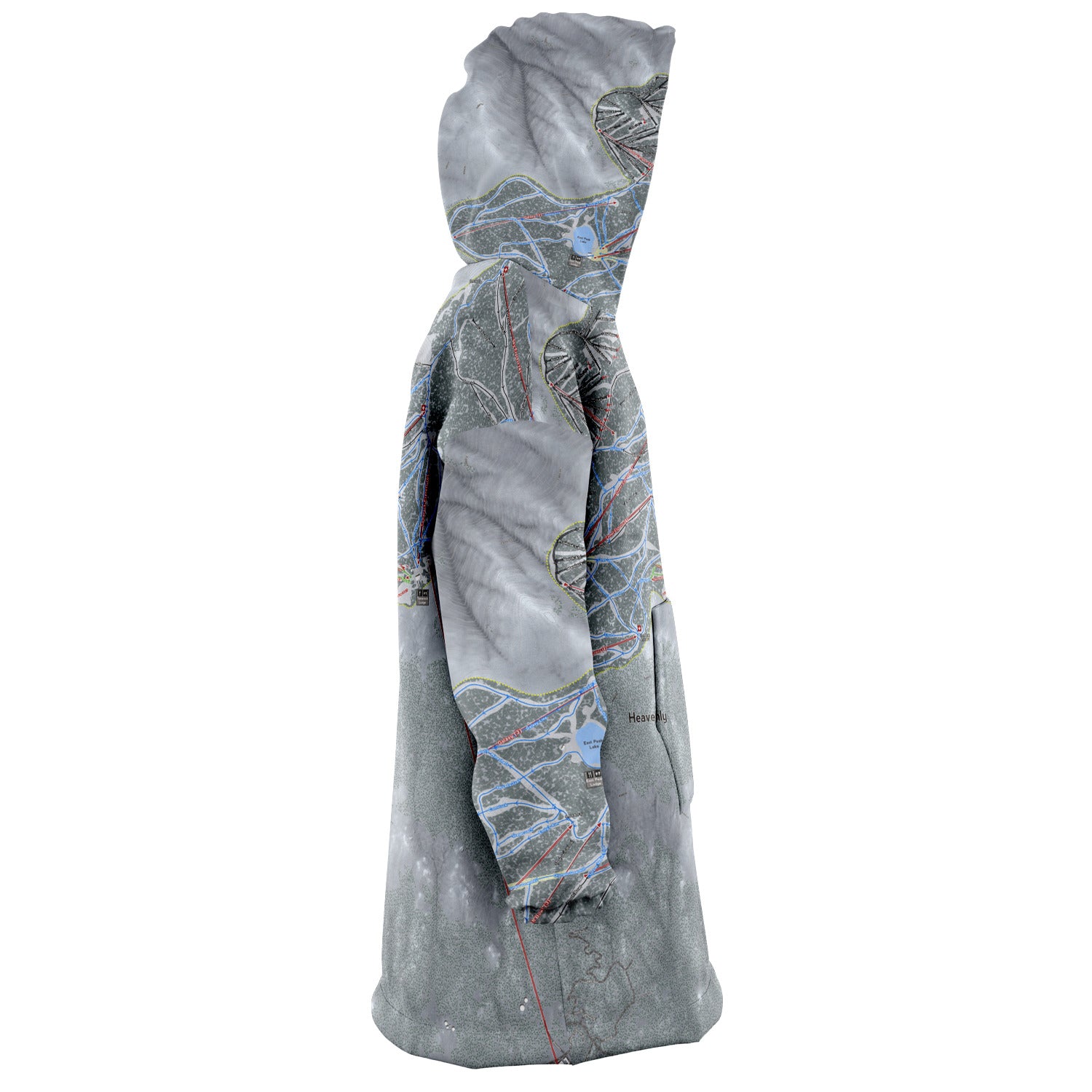 Heavenly, Nevada Ski Trail Map - Snug Hoodie