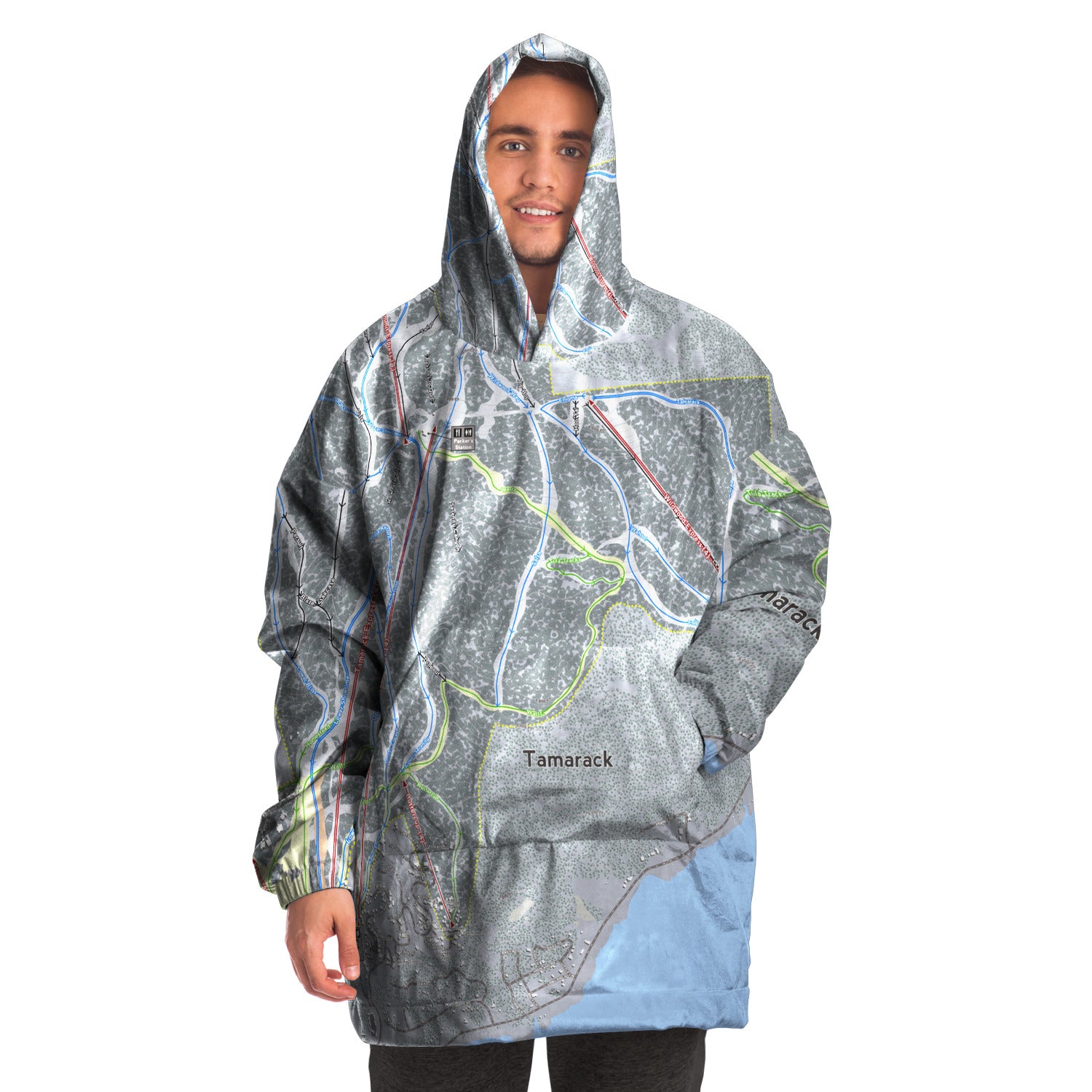 Tamarack, Idaho Ski Trail Map - Snug Hoodie