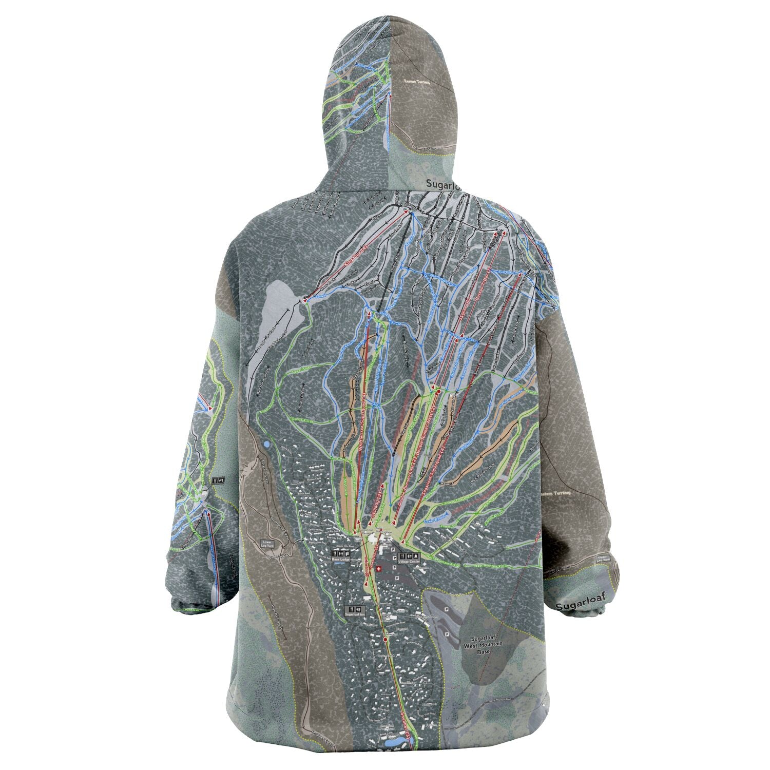 Sugarloaf, Maine Ski Trail Map - Snug Hoodie