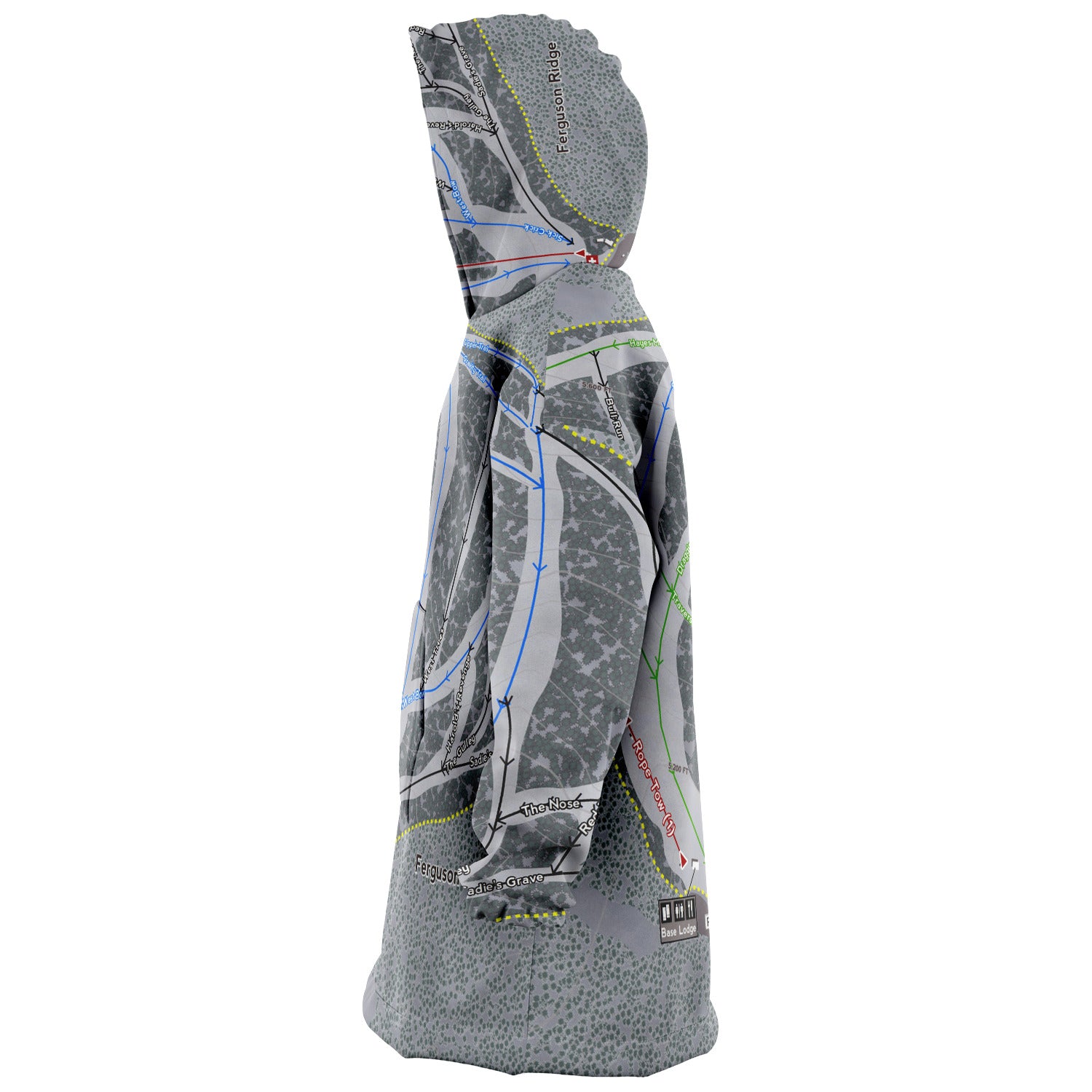 Ferguson Ridge, Oregon Ski Trail Map - Snug Hoodie