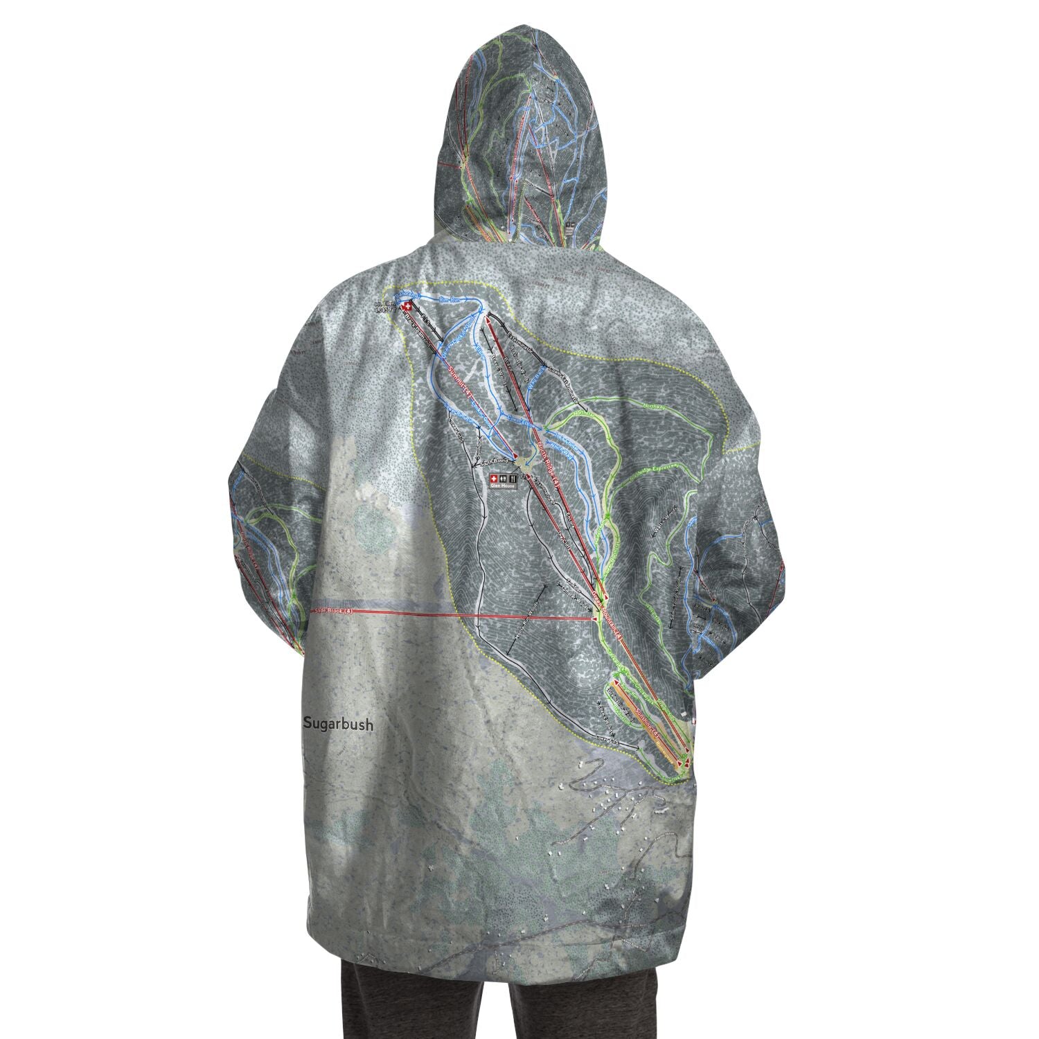 Sugarbush, Vermont Ski Trail Map - Snug Hoodie