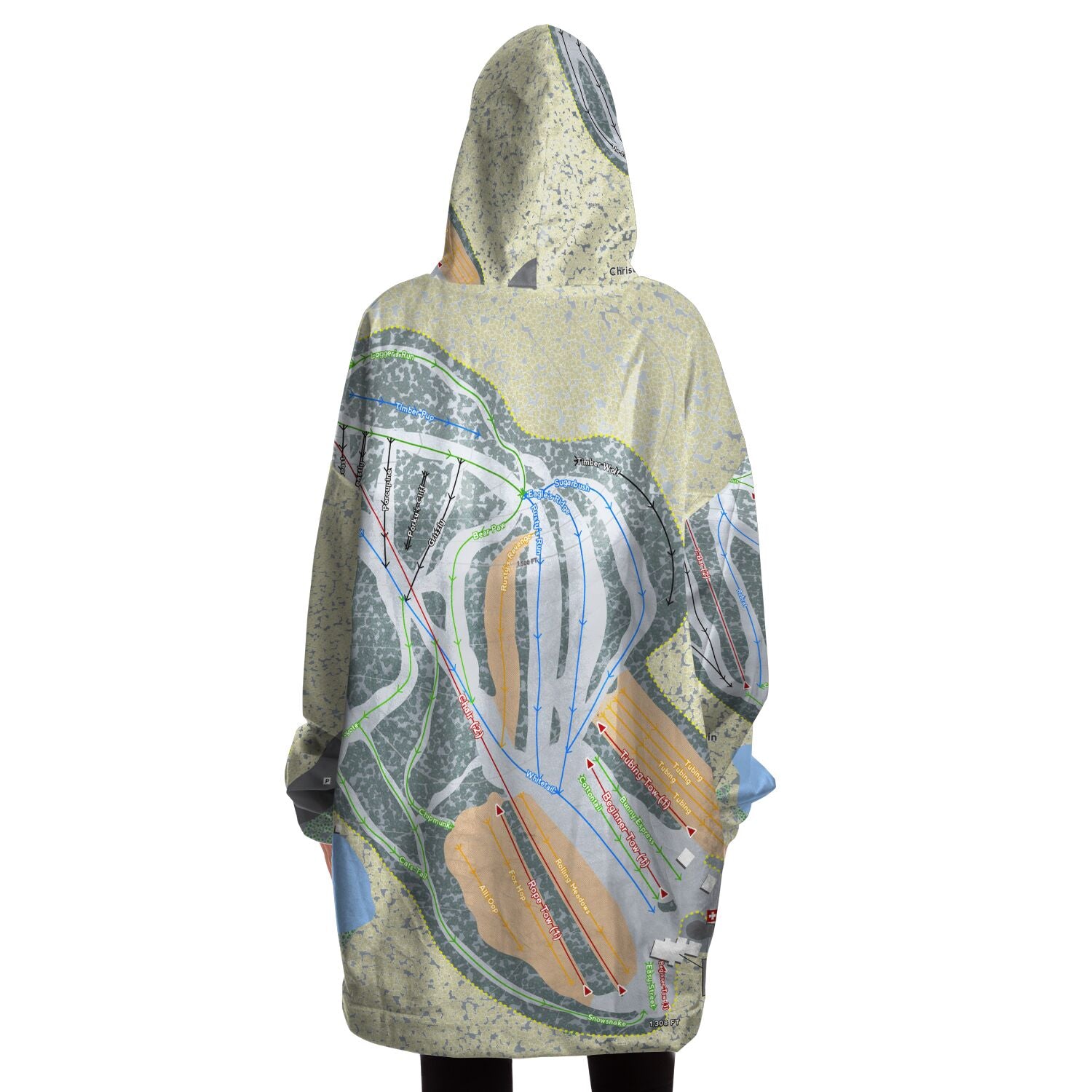 Christie Mountain, Wisconsin Ski Trail Map - Snug Hoodie