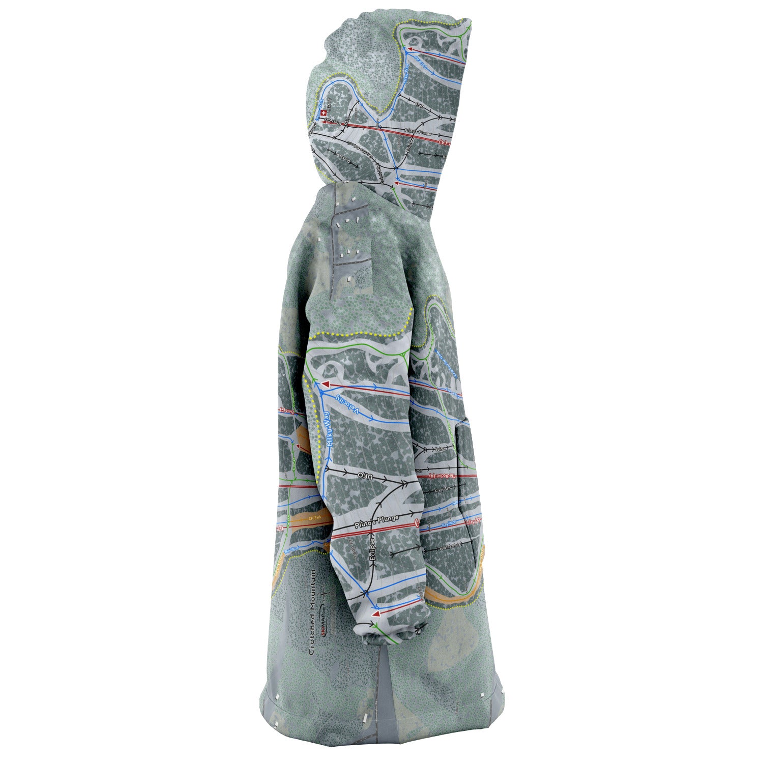 Crotched Mountain, New Hampshire Ski Trail Map - Snug Hoodie