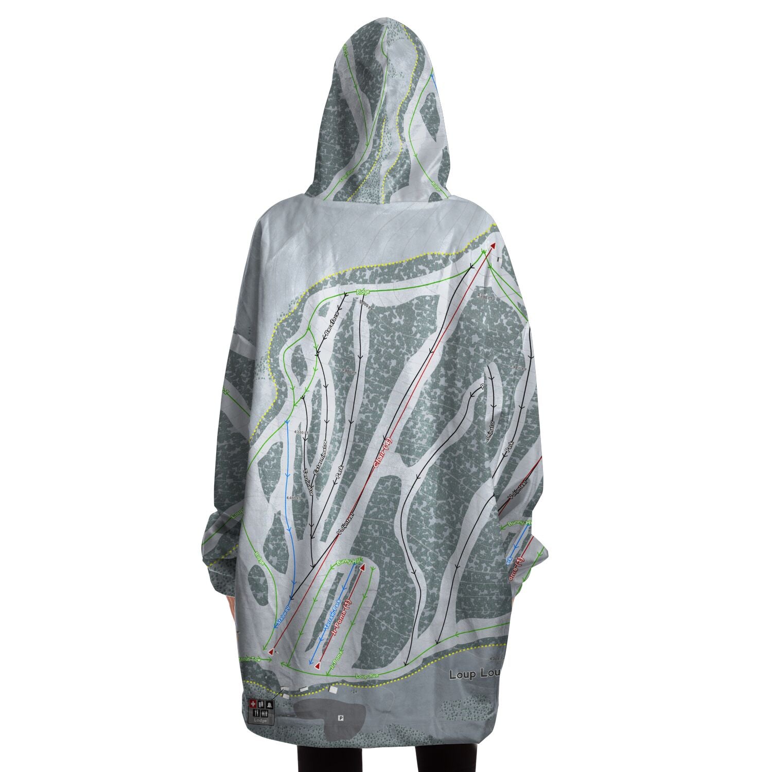 Loup Loup, Washington Ski Trail Map - Snug Hoodie