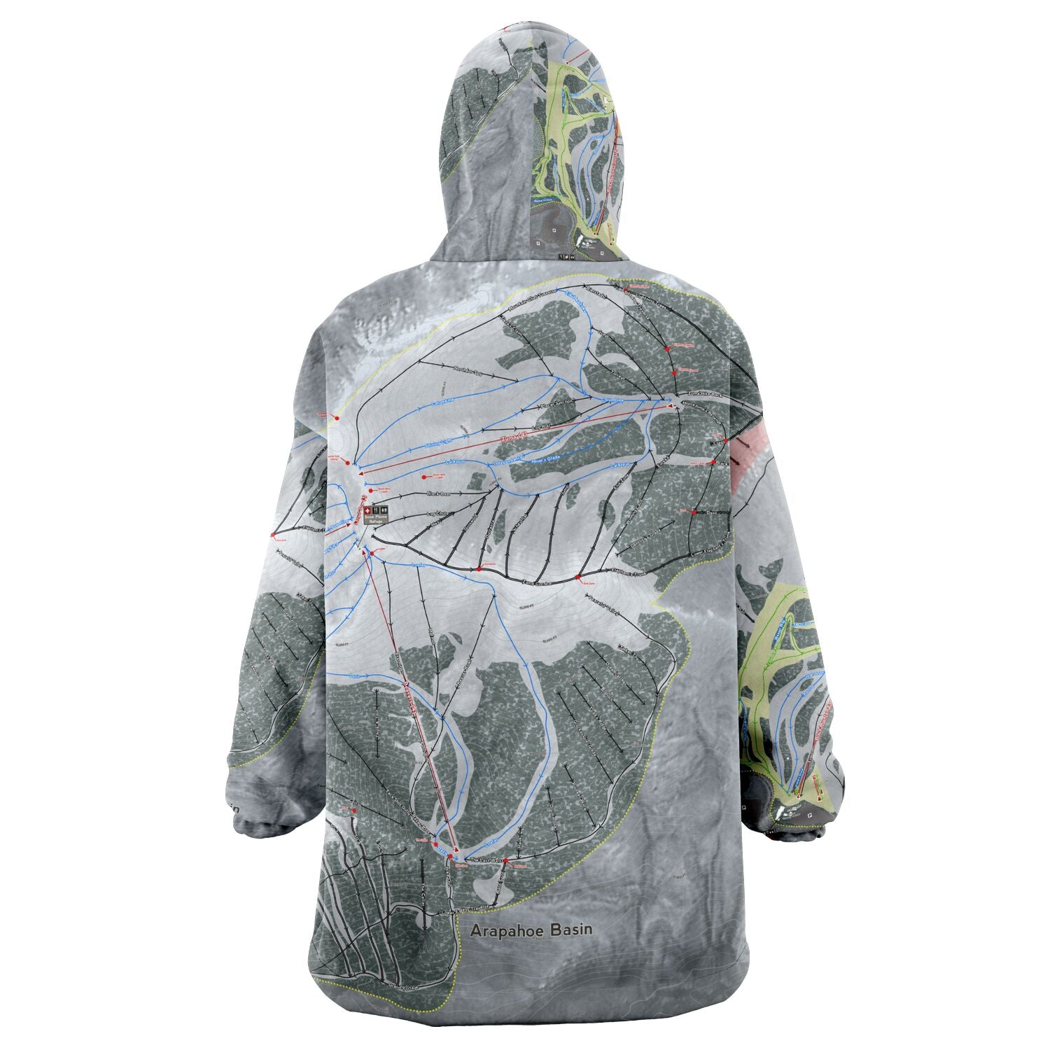 Arapahoe Basin, Colorado Ski Trail Map - Snug Hoodie