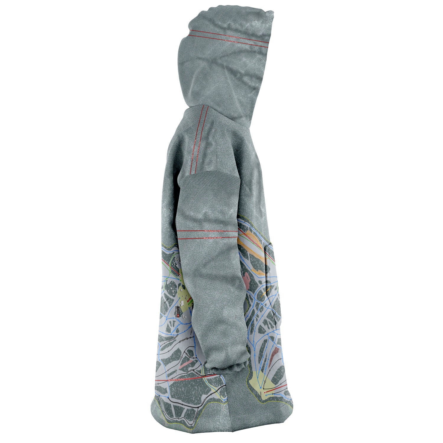 Grouse Mountain, British Columbia Ski Trail Map Snug Hoodie