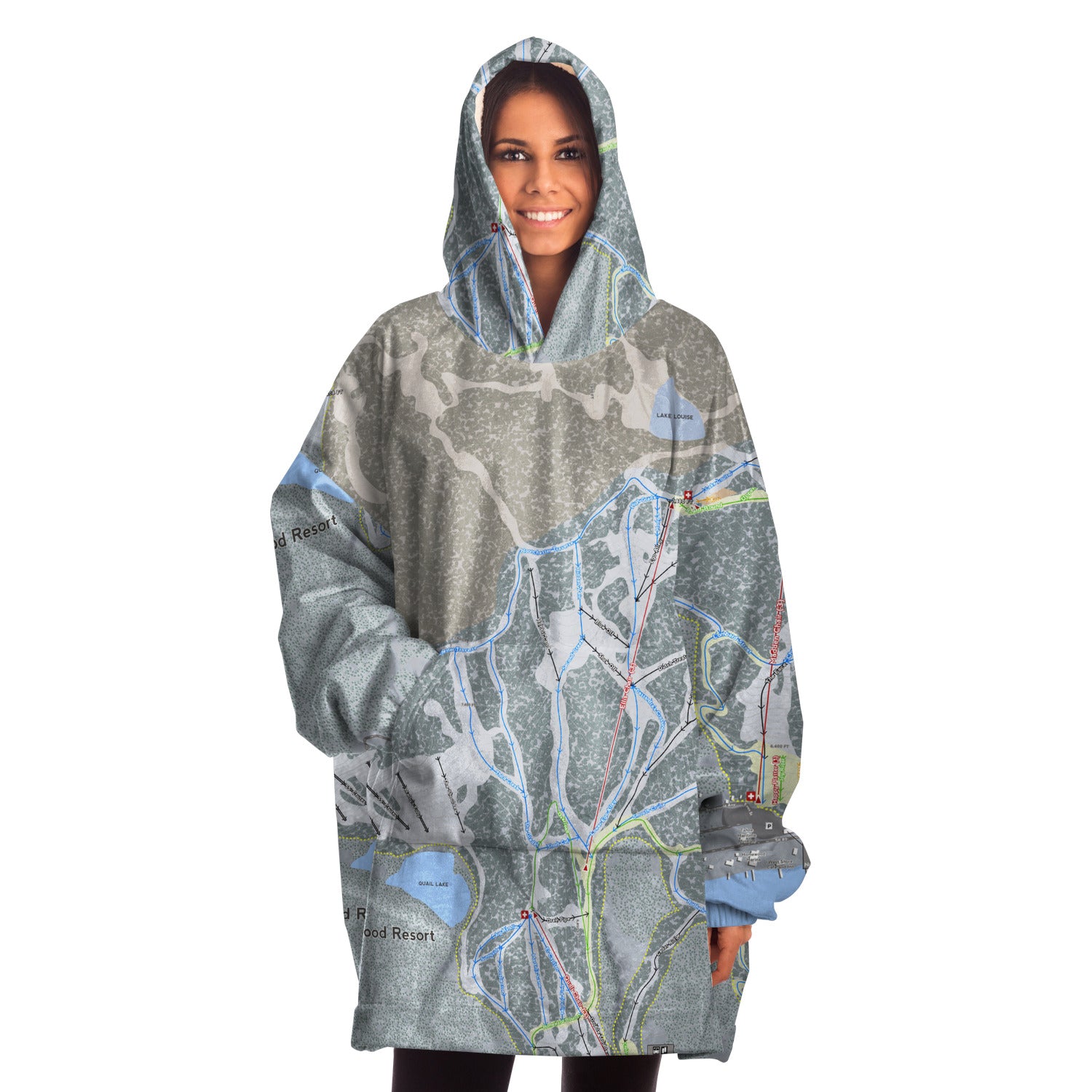 Homewood Resort, California Ski Trail Map - Snug Hoodie