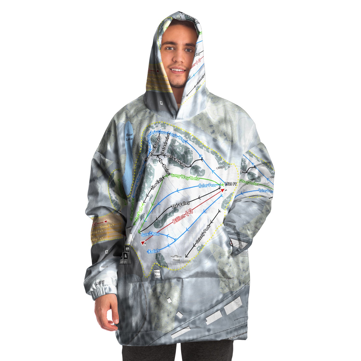 Great Bear, South Dakota Ski Trail Map - Snug Hoodie